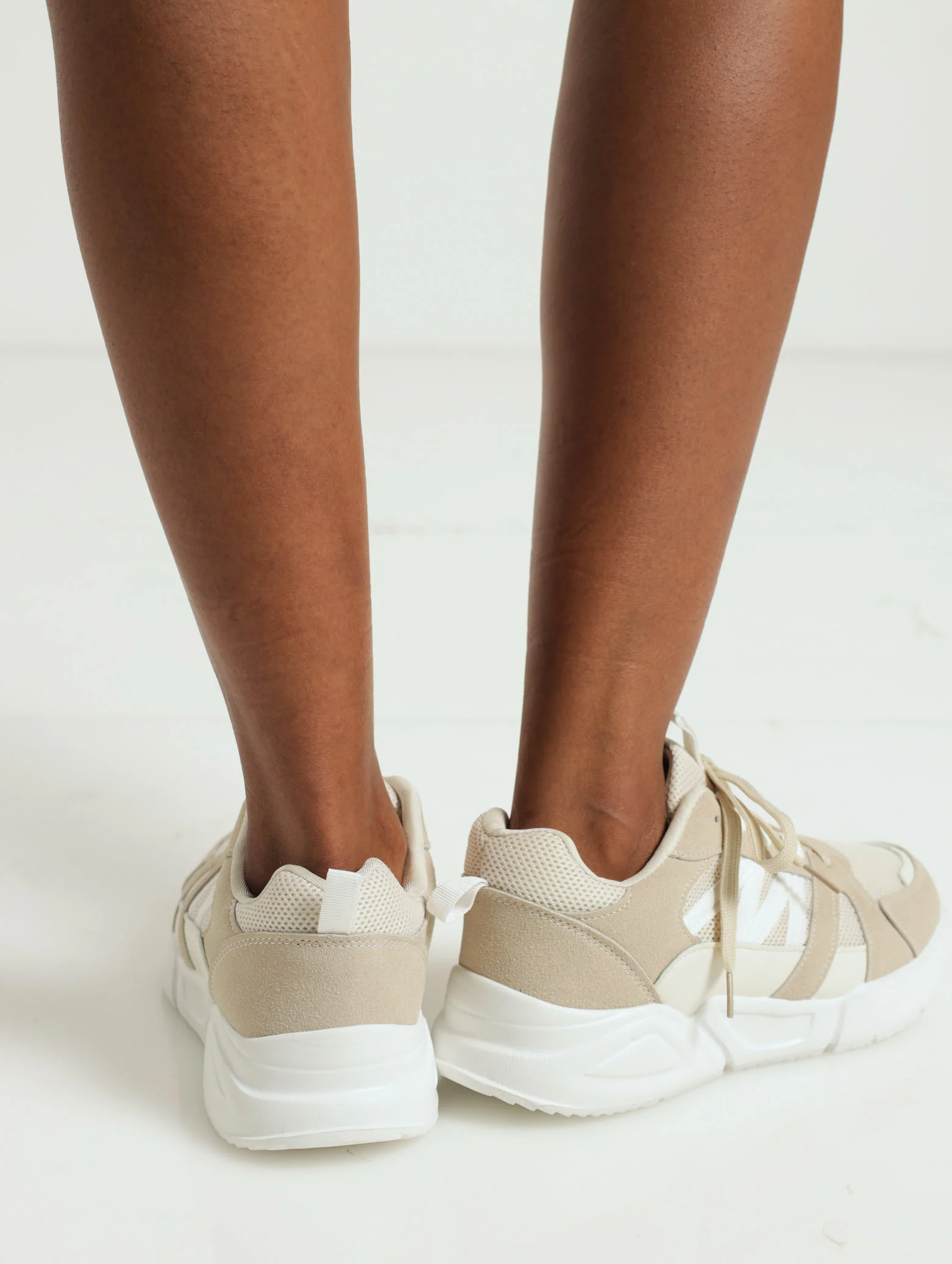 Multi Panel Retro Sneaker - Natural - Image 3