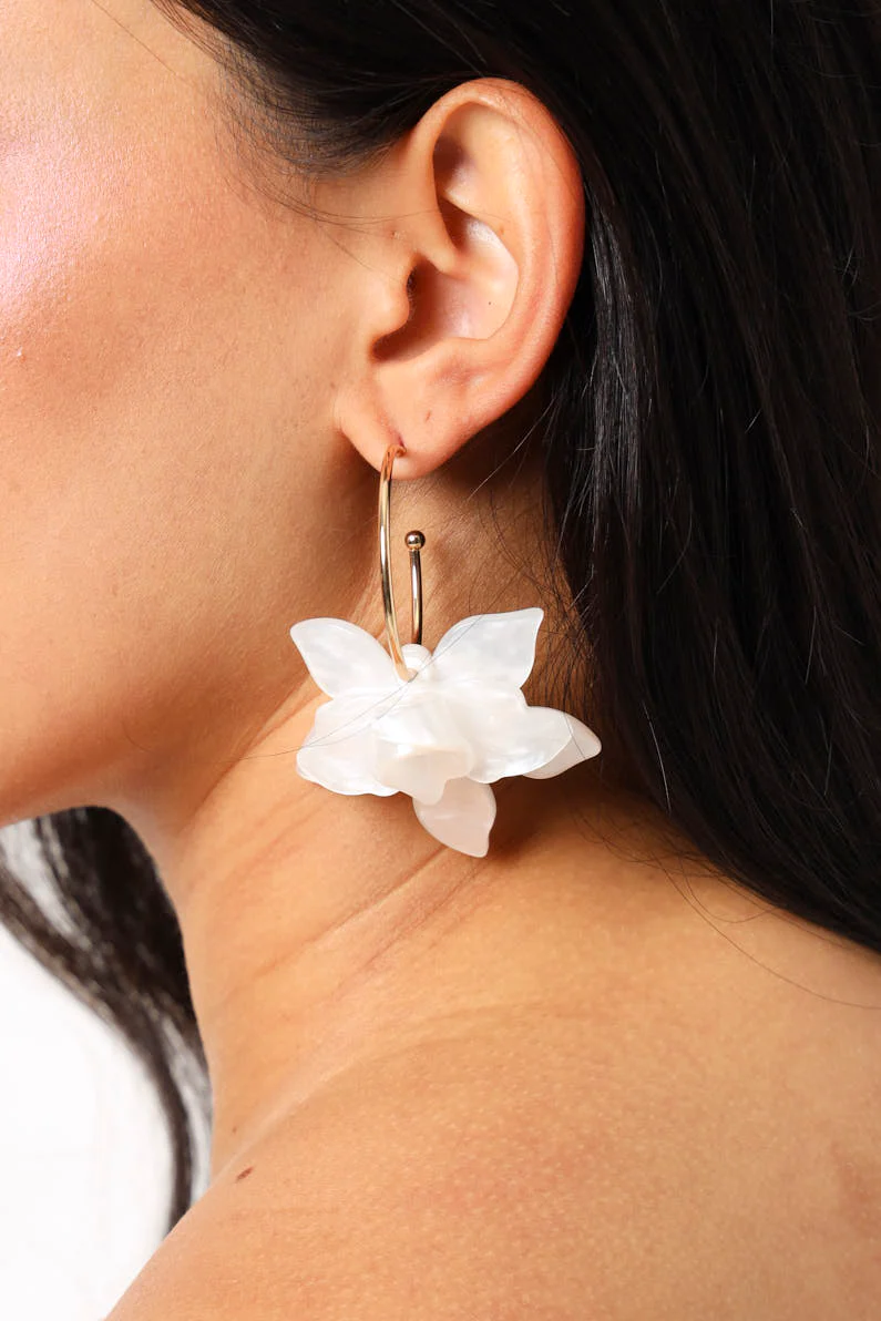 Multi Petal Hoop Earrings - Gold