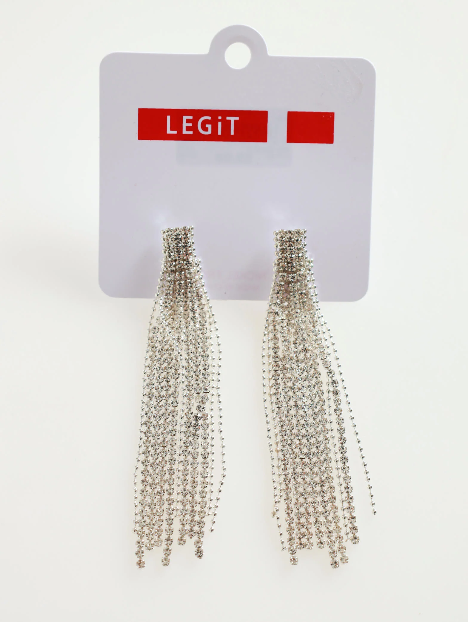 Multi Strand Diamante Base And Chain Drop Earrings