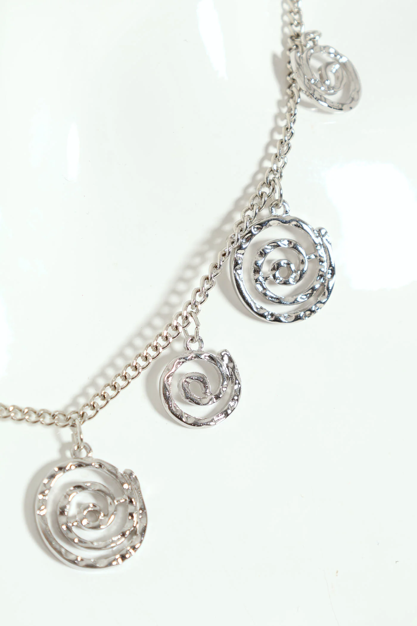 Multi Swirl Pendant Necklace - Silver - Image 2