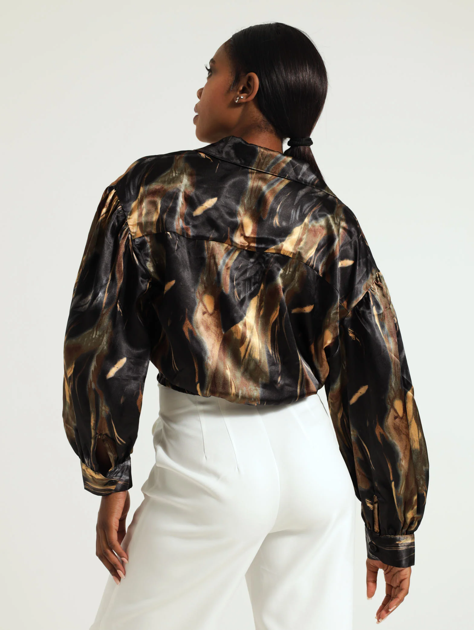 Multi Swirl Satin Tie Shirt - Image 3