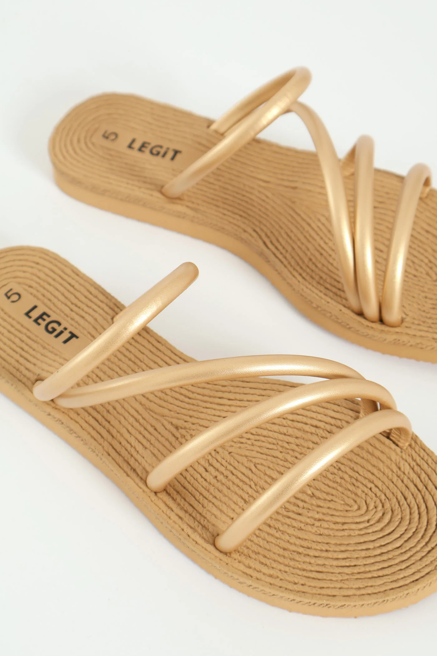 Multistrap Tubular Mule Sandal - Gold - Image 2