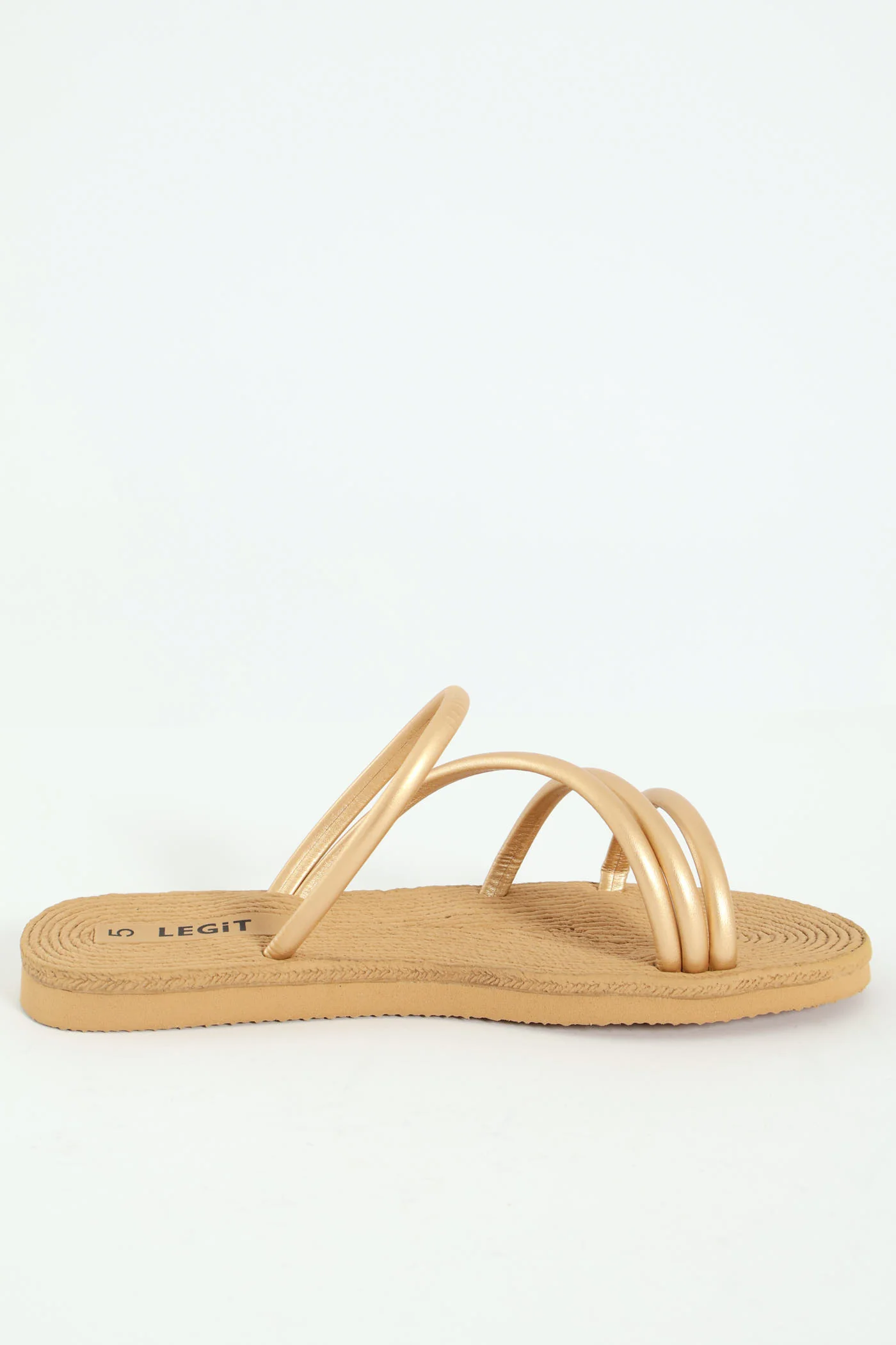 Multistrap Tubular Mule Sandal - Gold - Image 3