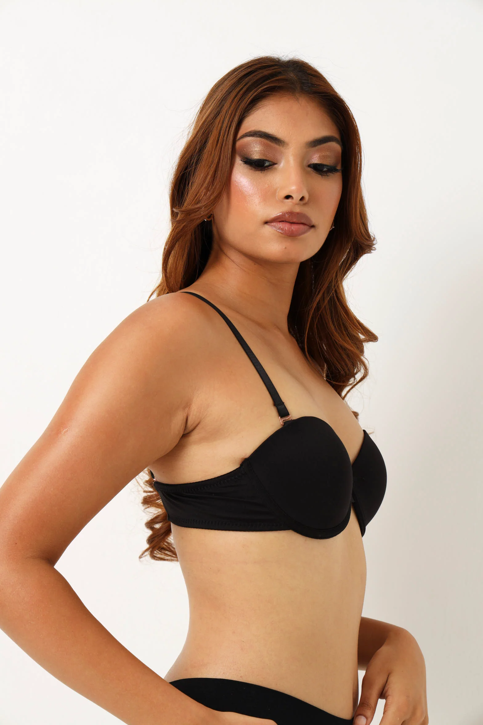 Multiway Microfibre Balconette Bra - Black - Image 3