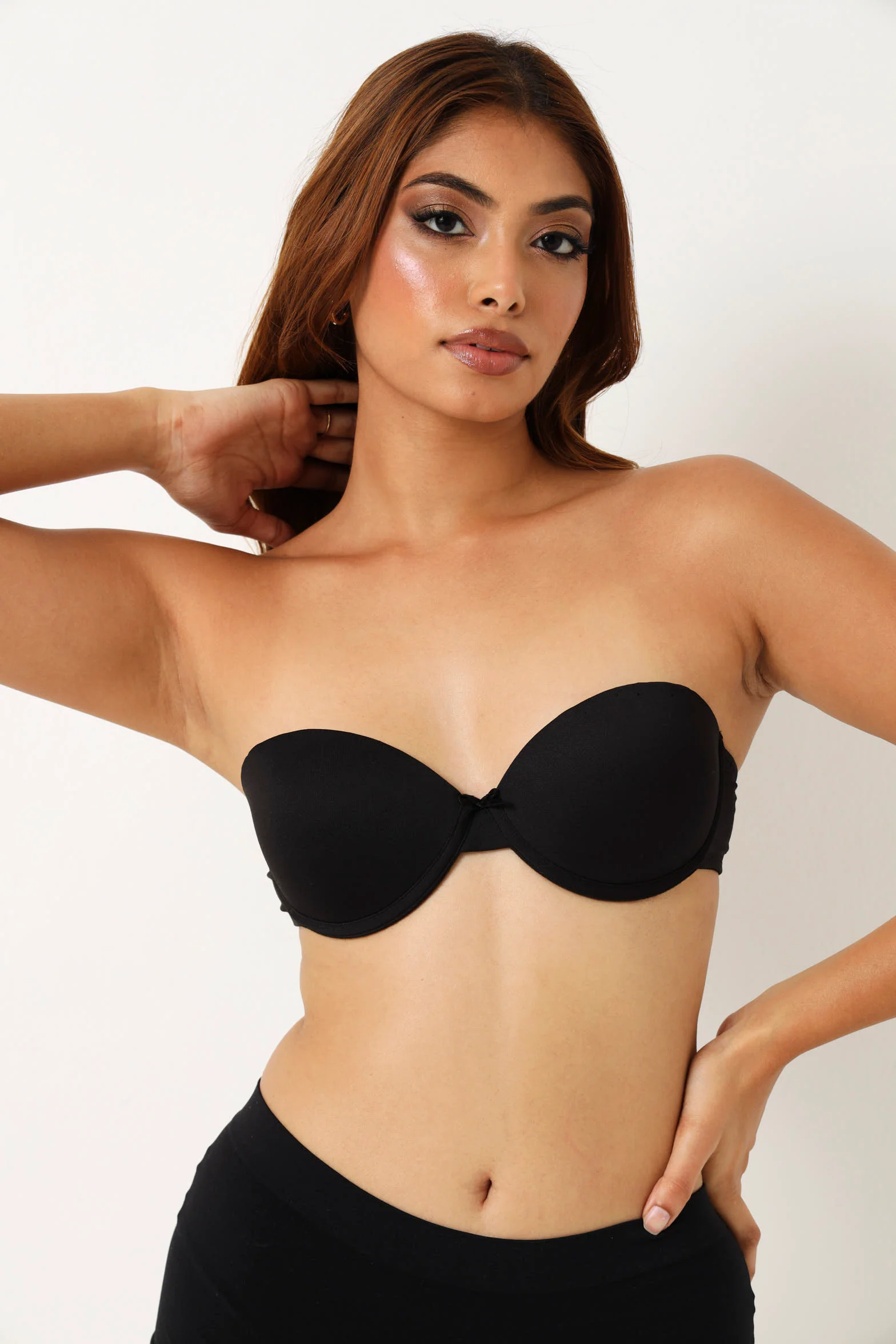 Multiway Microfibre Balconette Bra - Black - Image 5