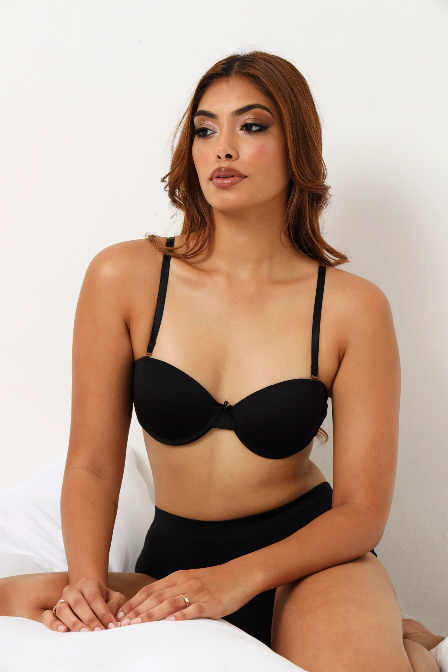 Multiway Microfibre Balconette Bra - Black - Image 7