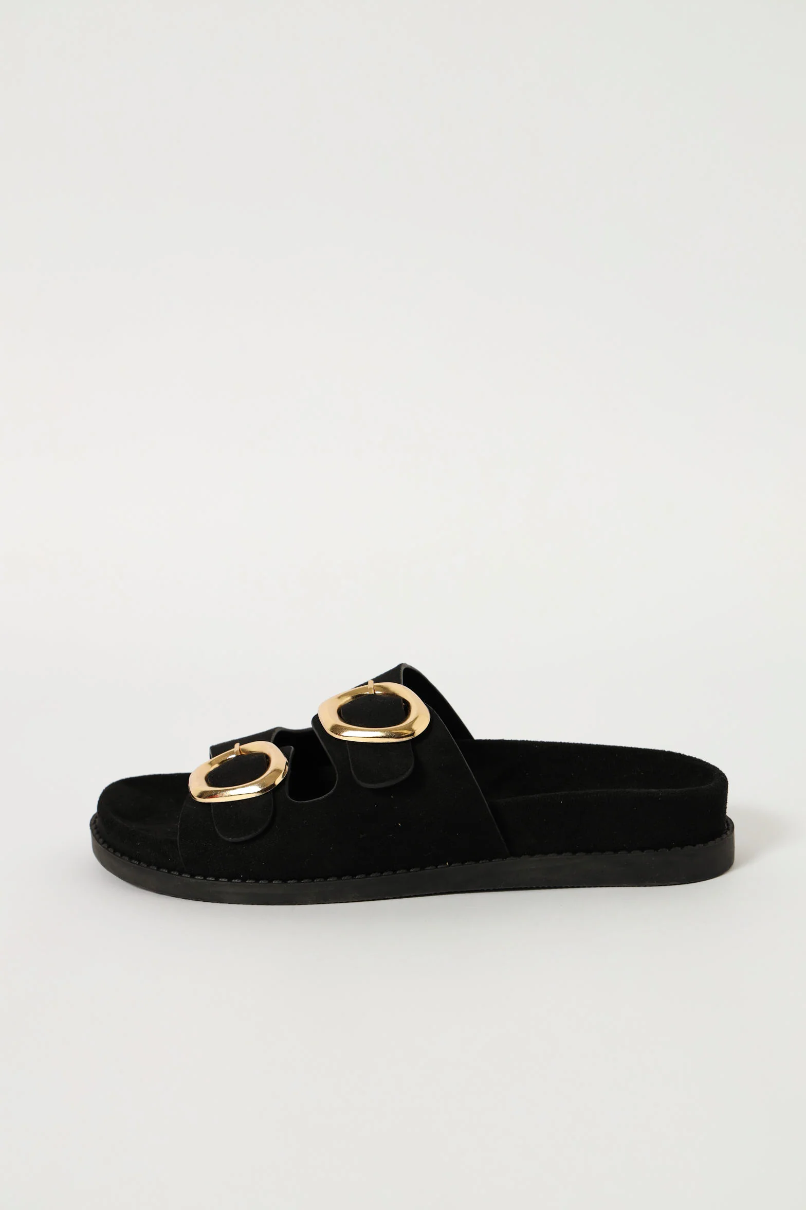 Moulded Double Strap Sandal - Black - Image 3