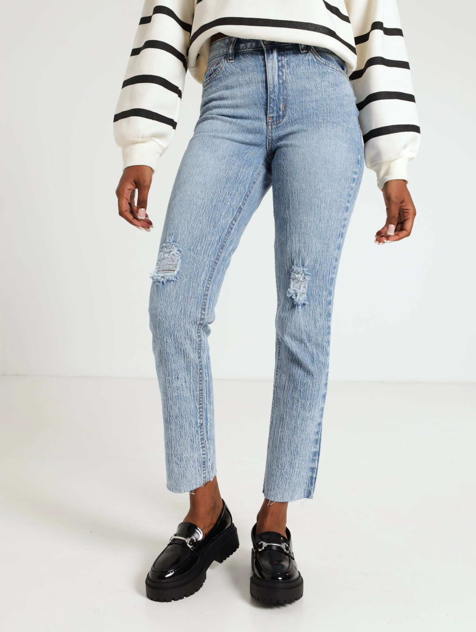 Narrow Straight Leg Abraised Jean - Image 3