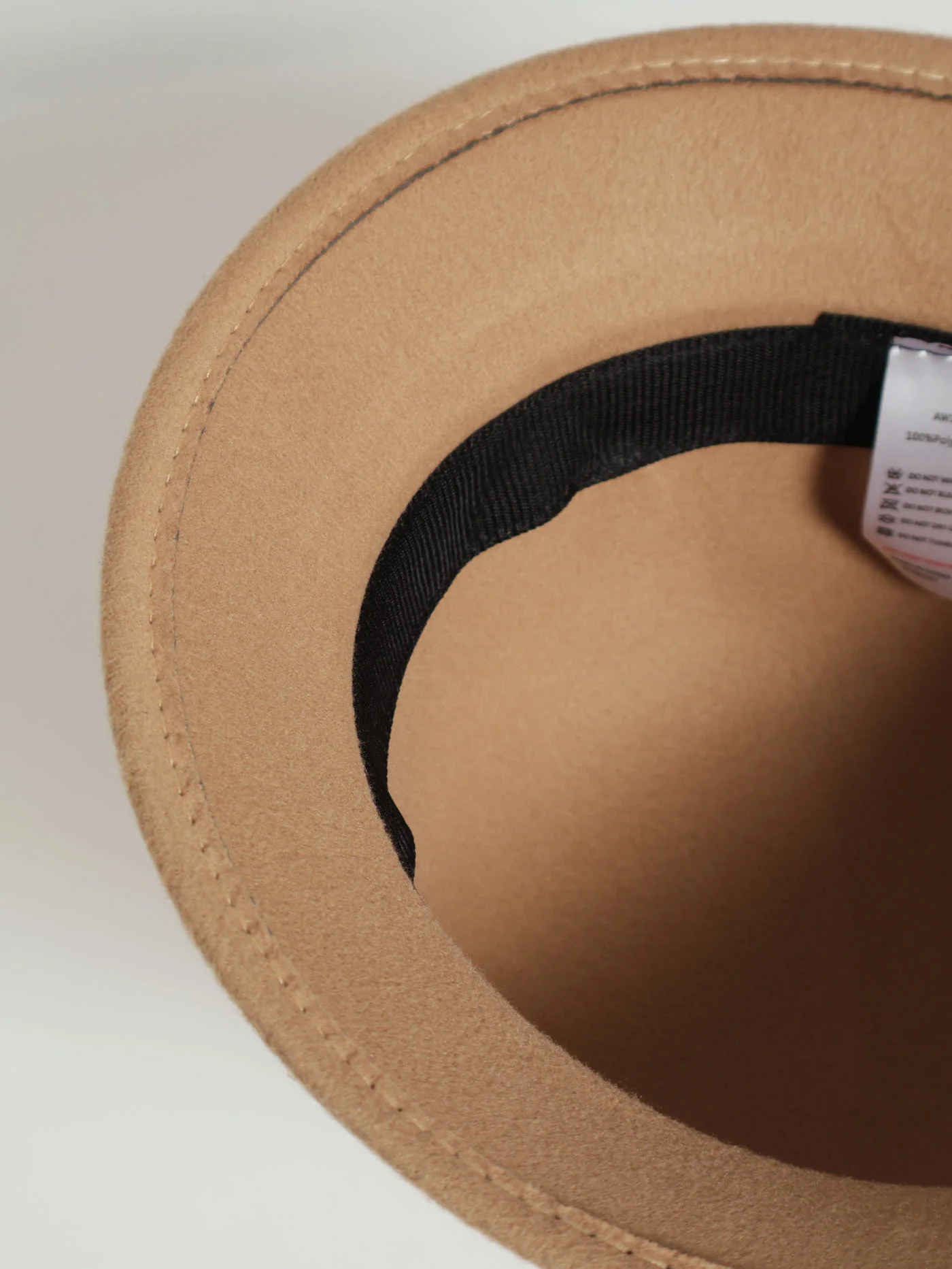 New Felt Hat With Leather Detail - Camel - Image 4