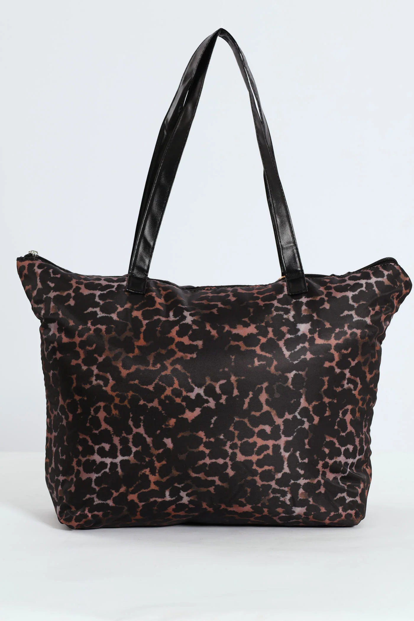 Nylon Animal Print Charm Detail Shopper Bag - Multi - Image 4