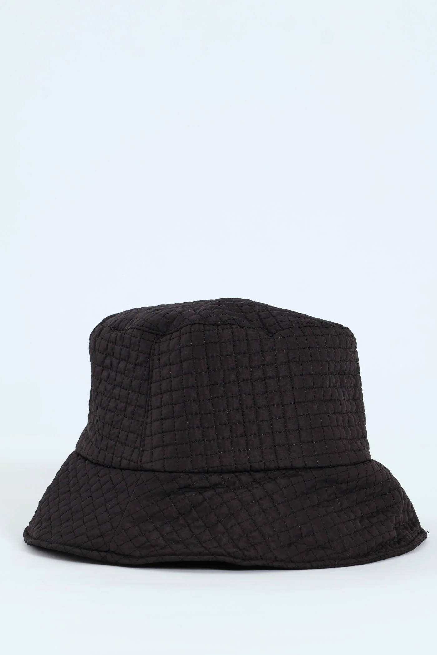 Nylon Quilted Bucket Hat - Black