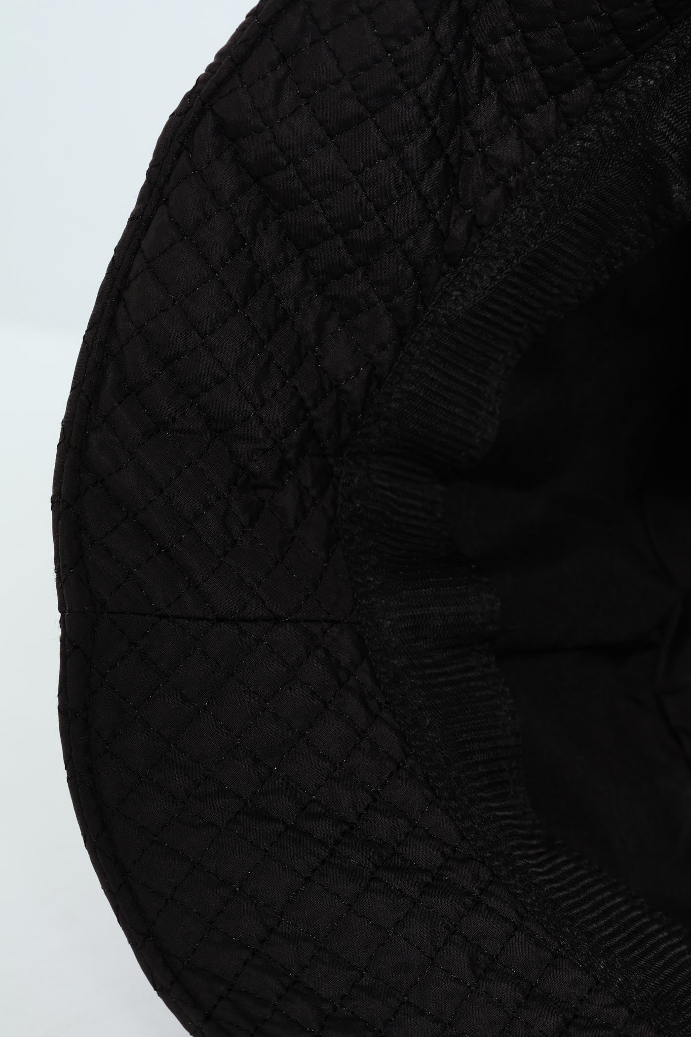 Nylon Quilted Bucket Hat - Black - Image 2