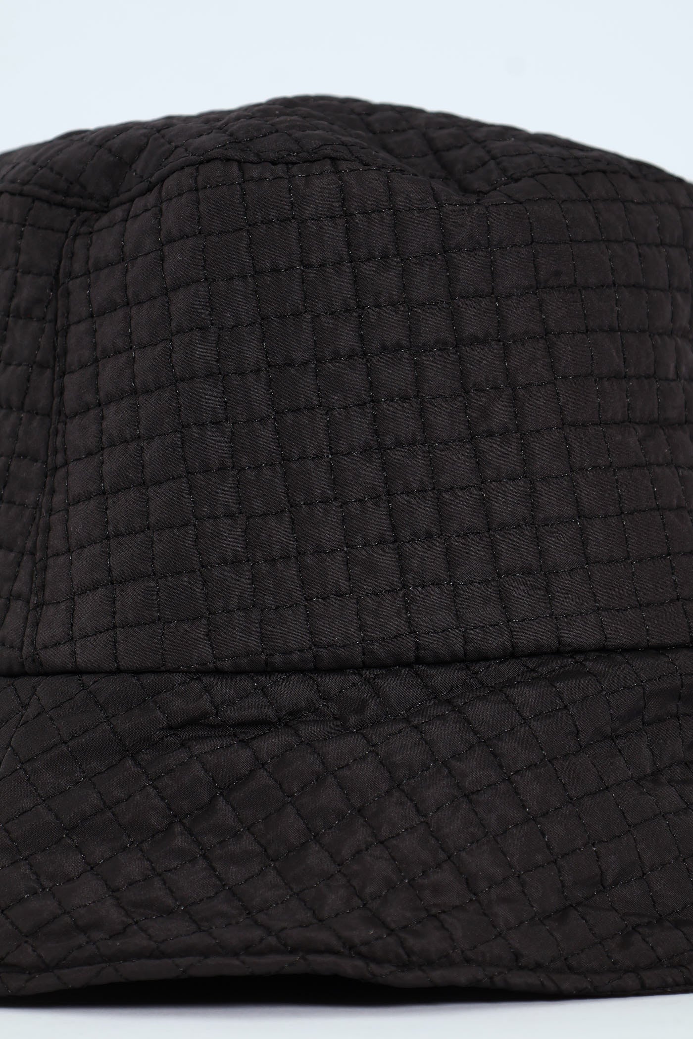 Nylon Quilted Bucket Hat - Black - Image 3