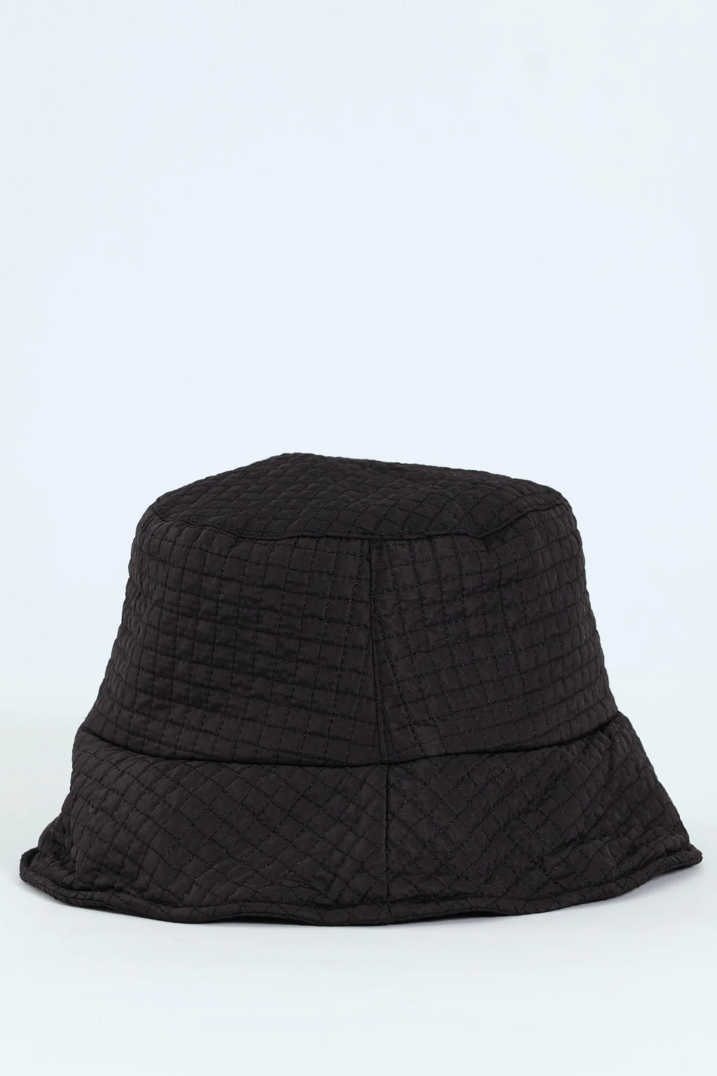 Nylon Quilted Bucket Hat - Black - Image 4
