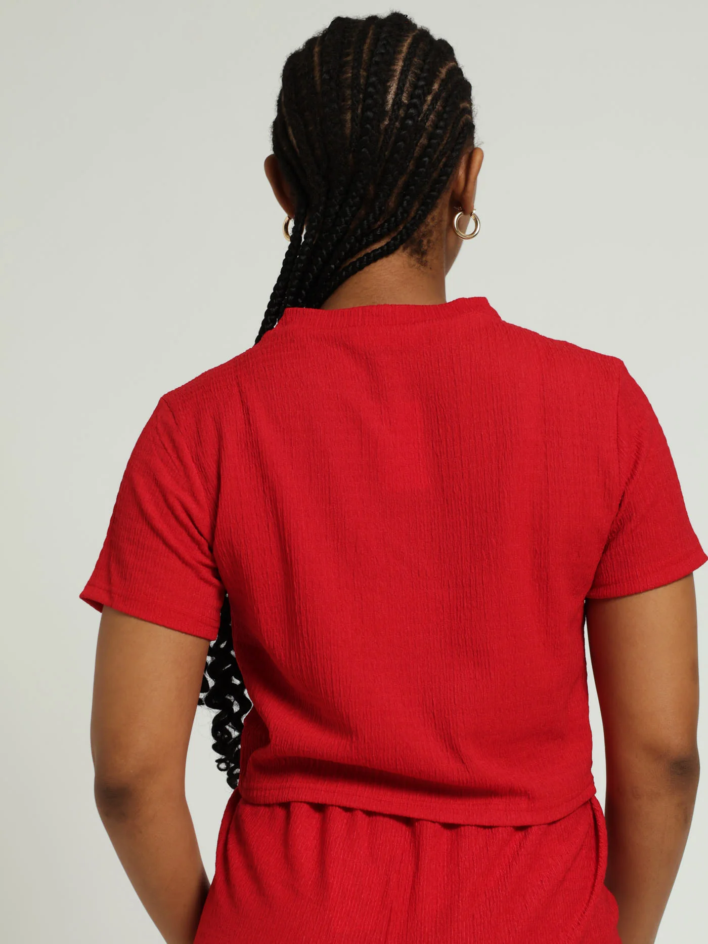O-Ring Crinkle Top - Red - Image 3
