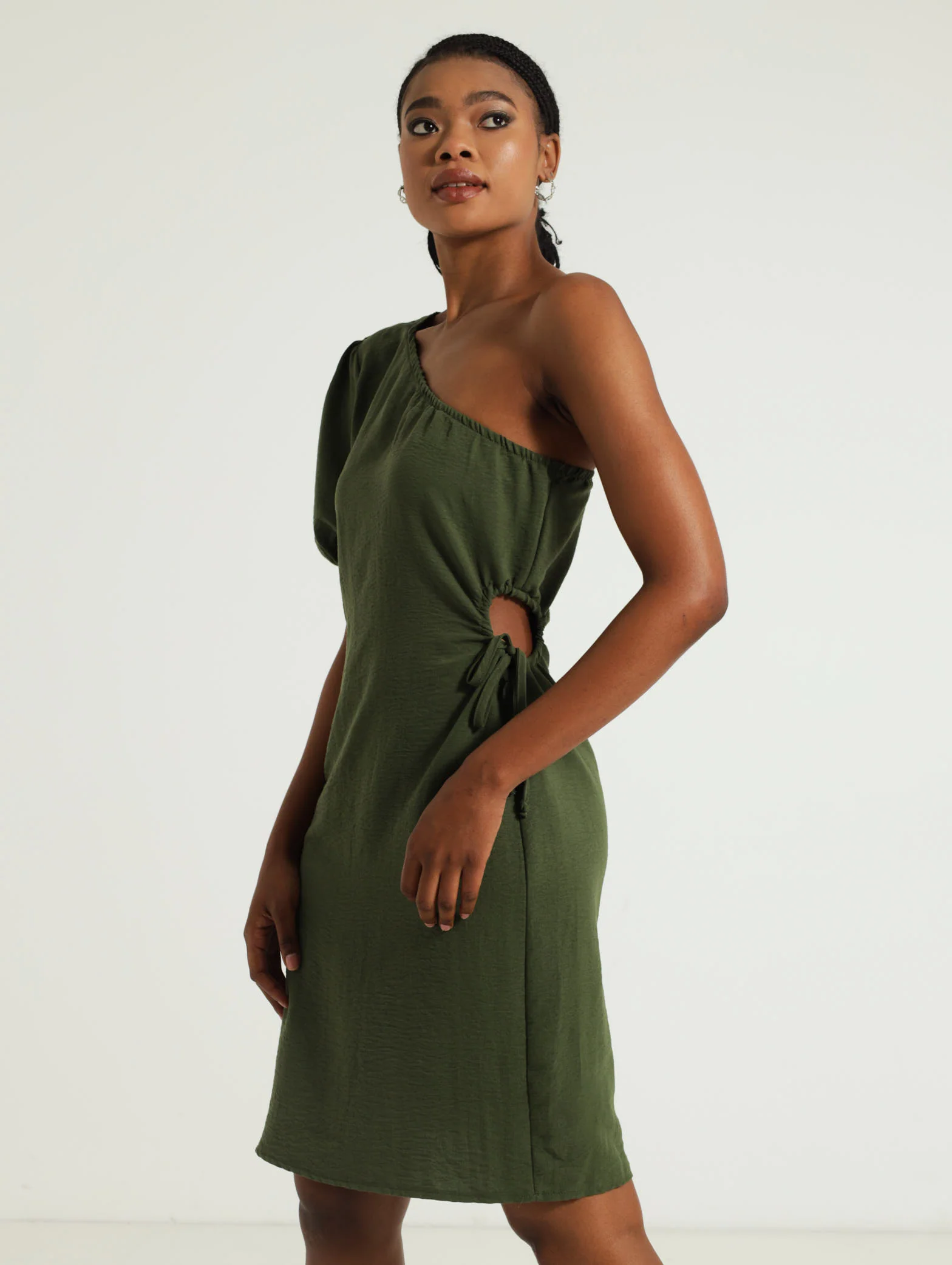 One Shoulder Cutout Mini Dress - Image 2