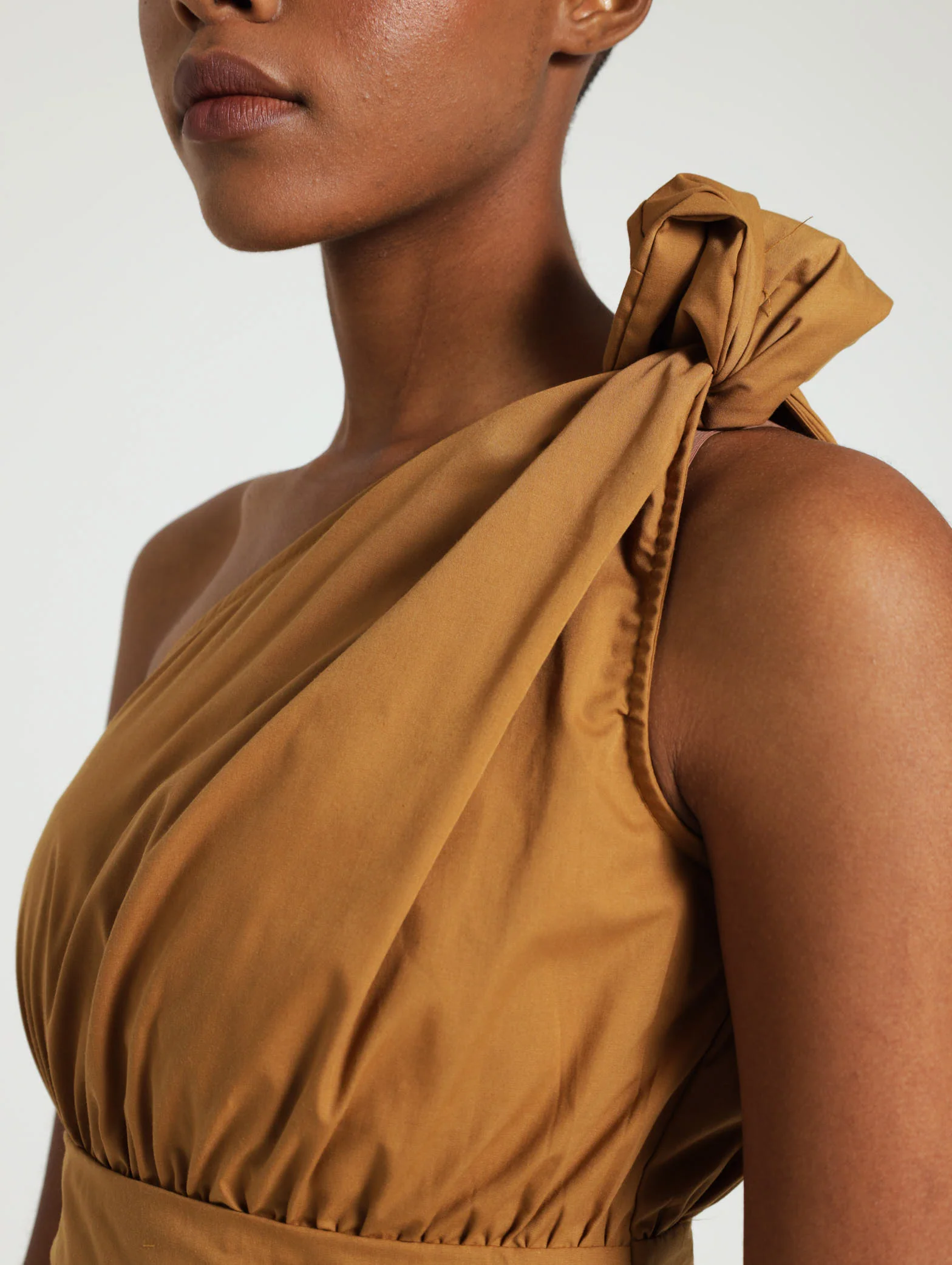 One Shoulder Poplin Midi Dress - Image 4