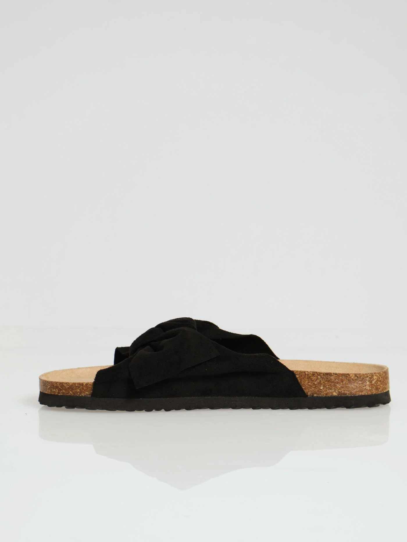 One Strap Bow Push In Mule Sandal - Black - Image 2
