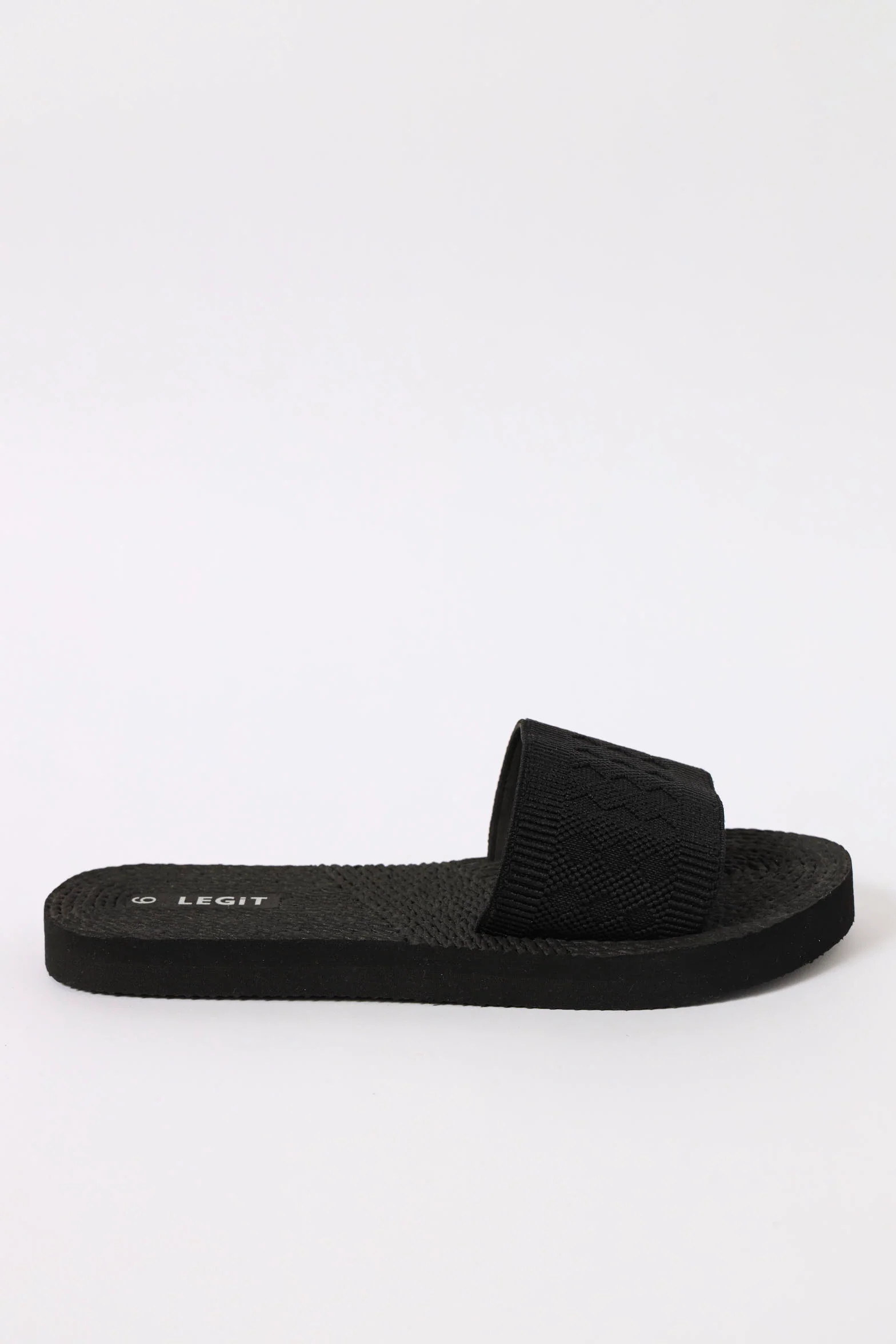 One Strap Eva Rope Knit Sandal - Black - Image 3