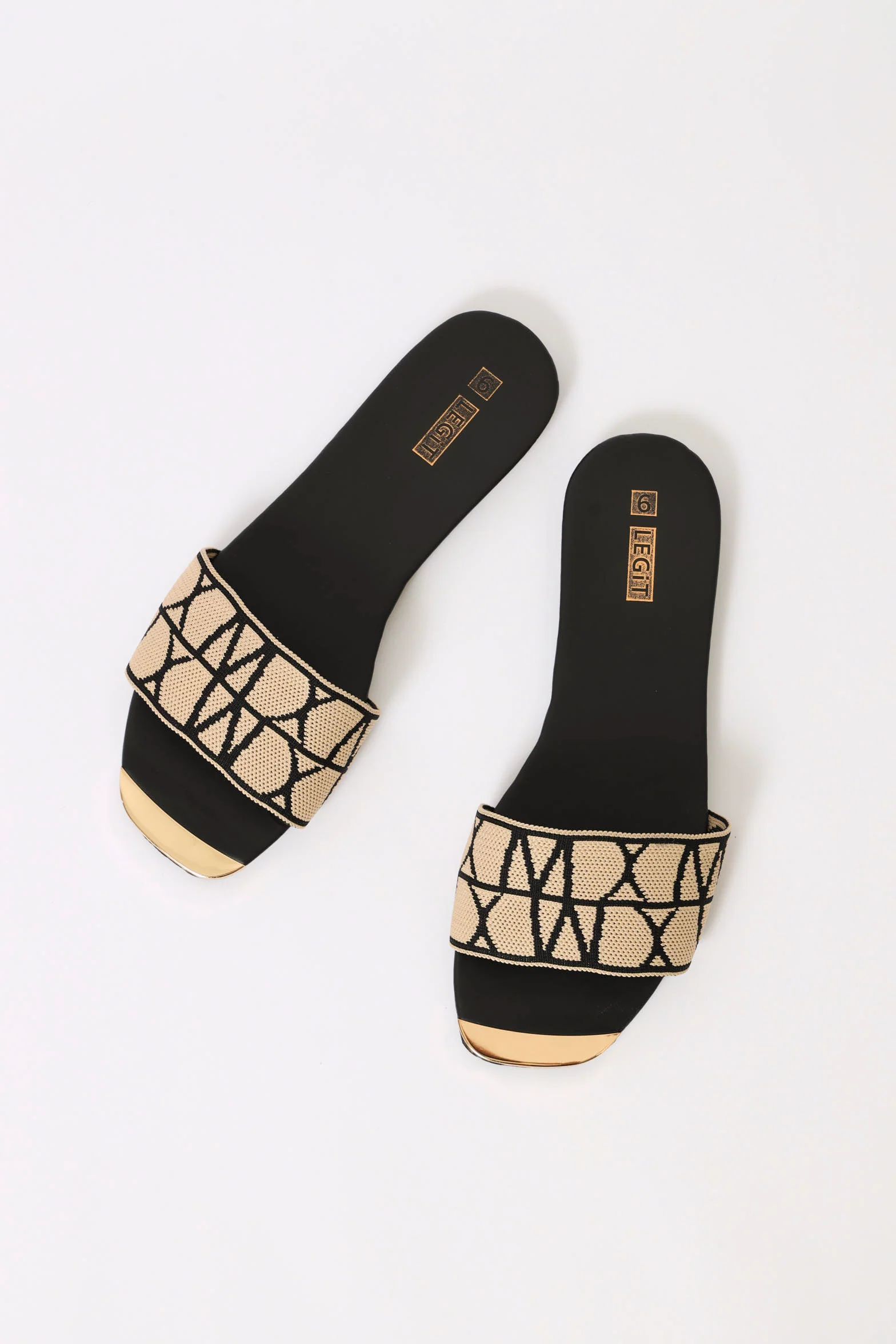 One Strap Metal Trim Sandal - Taupe