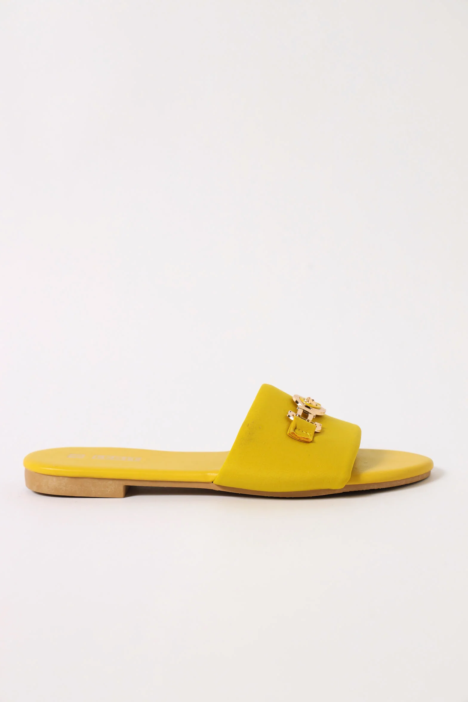 One Strap Monogram Link Trim Sandal - Chartreuse - Image 3