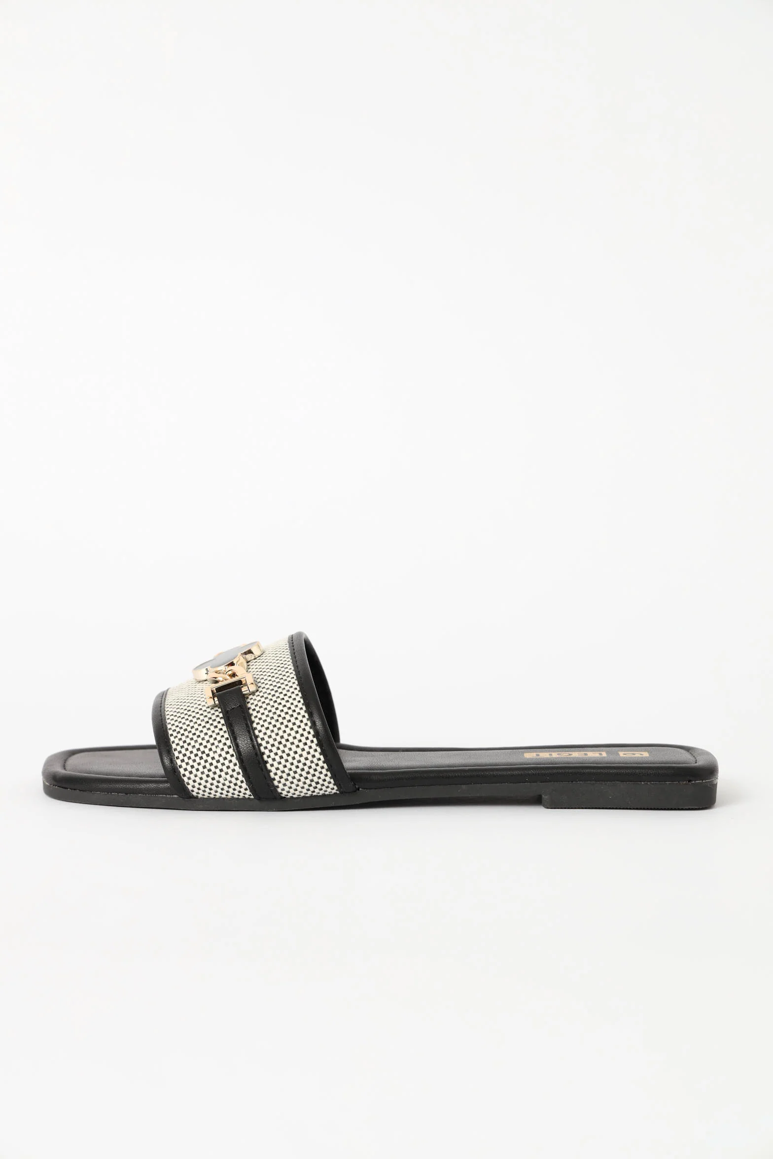 One Strap Monogram Sandal - Black