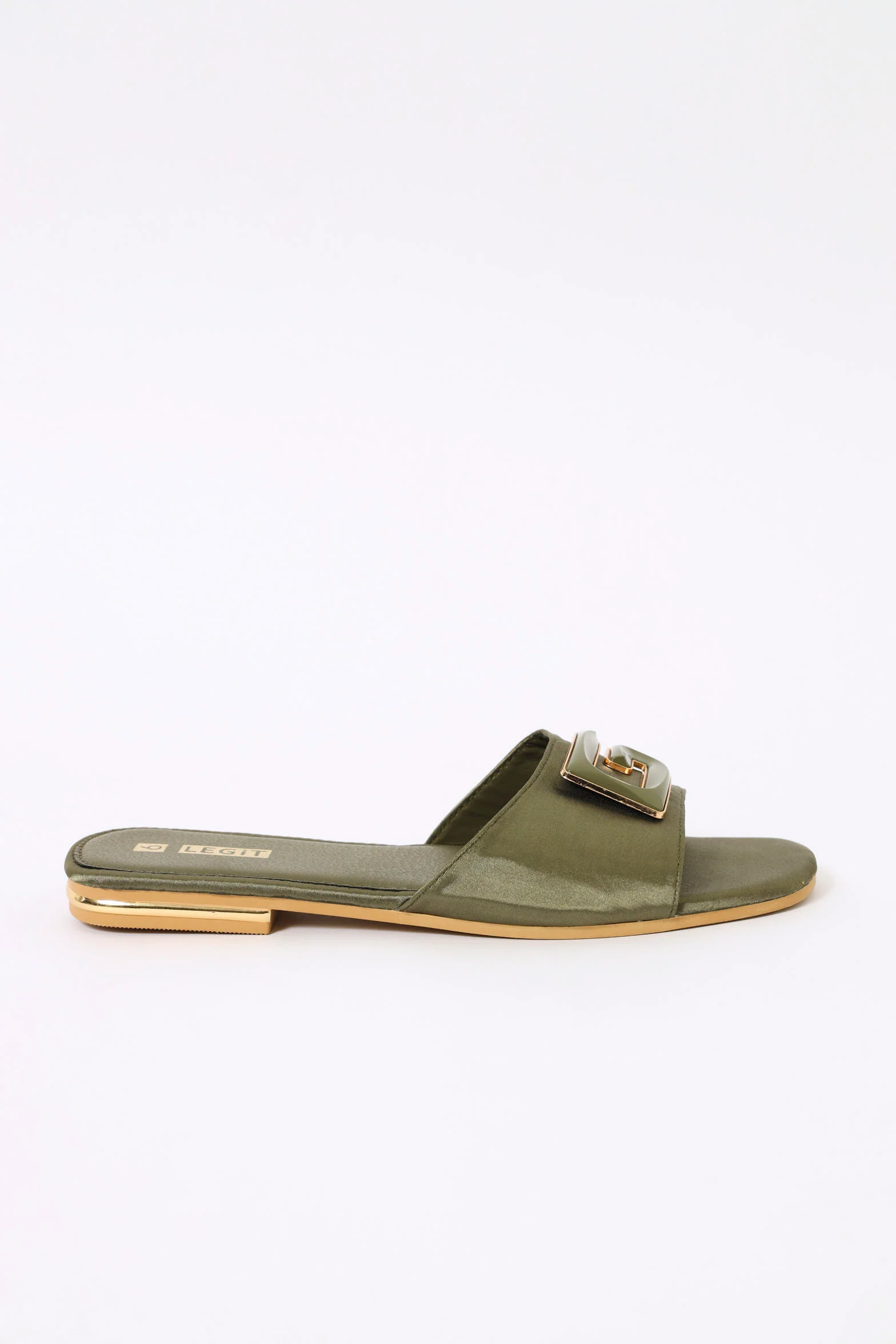One Strap Monogram Trim Sandal - Fatigue - Image 3