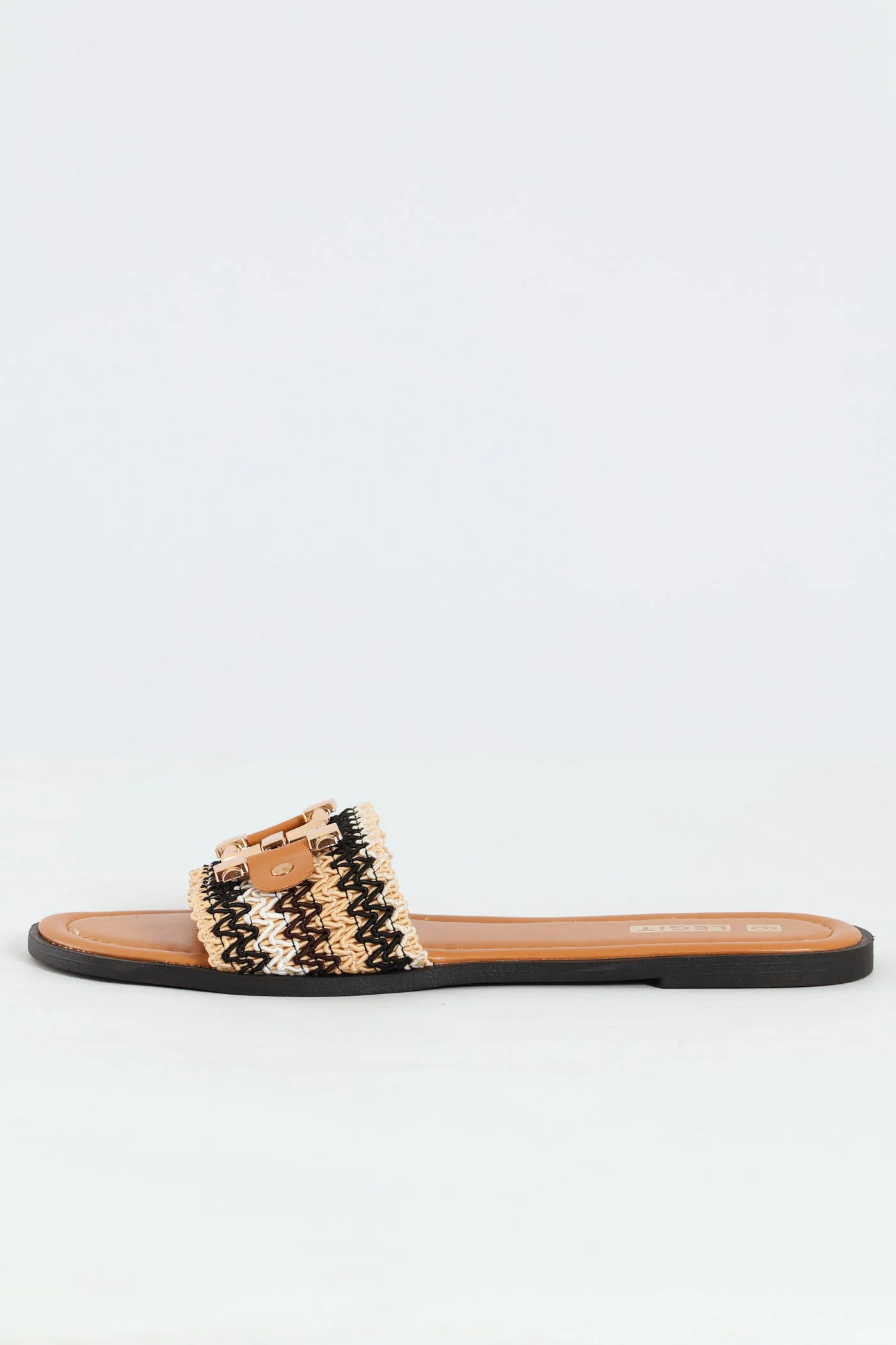 One Strap Multi Colour Weave Sandals - Multi