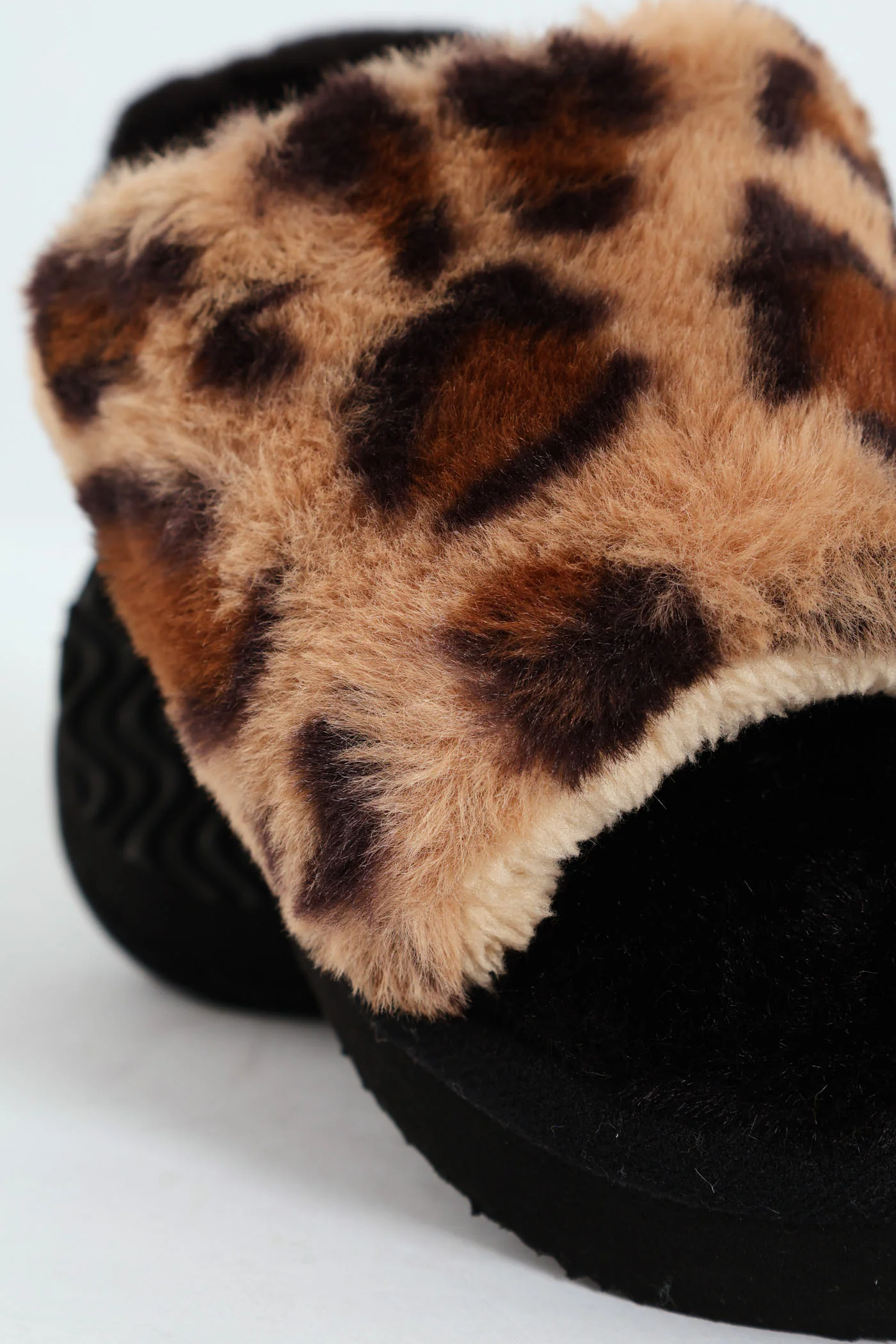 One Strap Printed Fur Slipper - Animal - Image 2