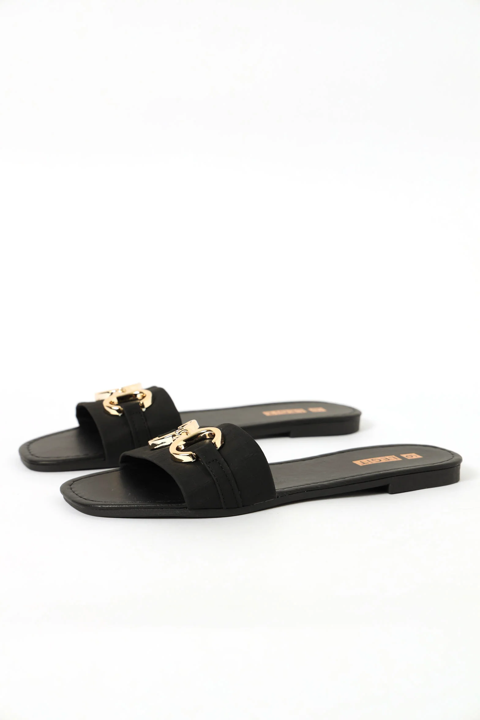 One Strap Trim Flat Sandal - Black - Image 3
