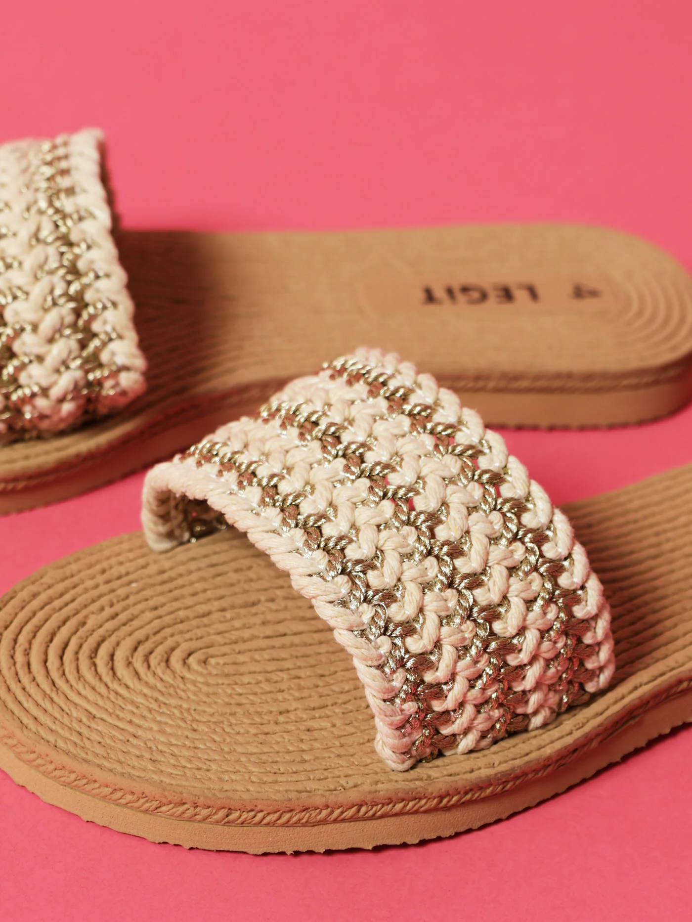 One Strap Weaved Raffia Mule Sandal - White