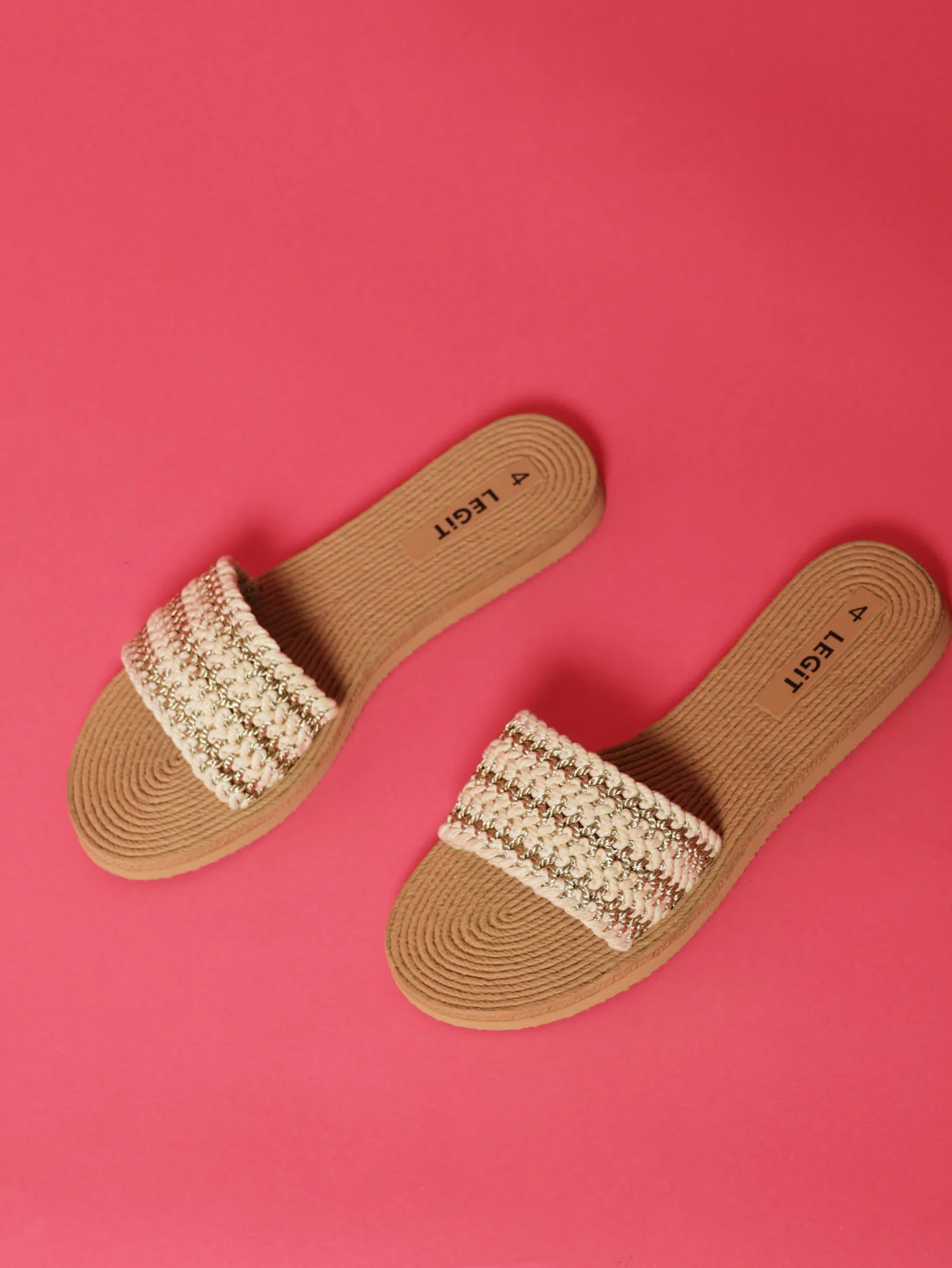 One Strap Weaved Raffia Mule Sandal - White - Image 2