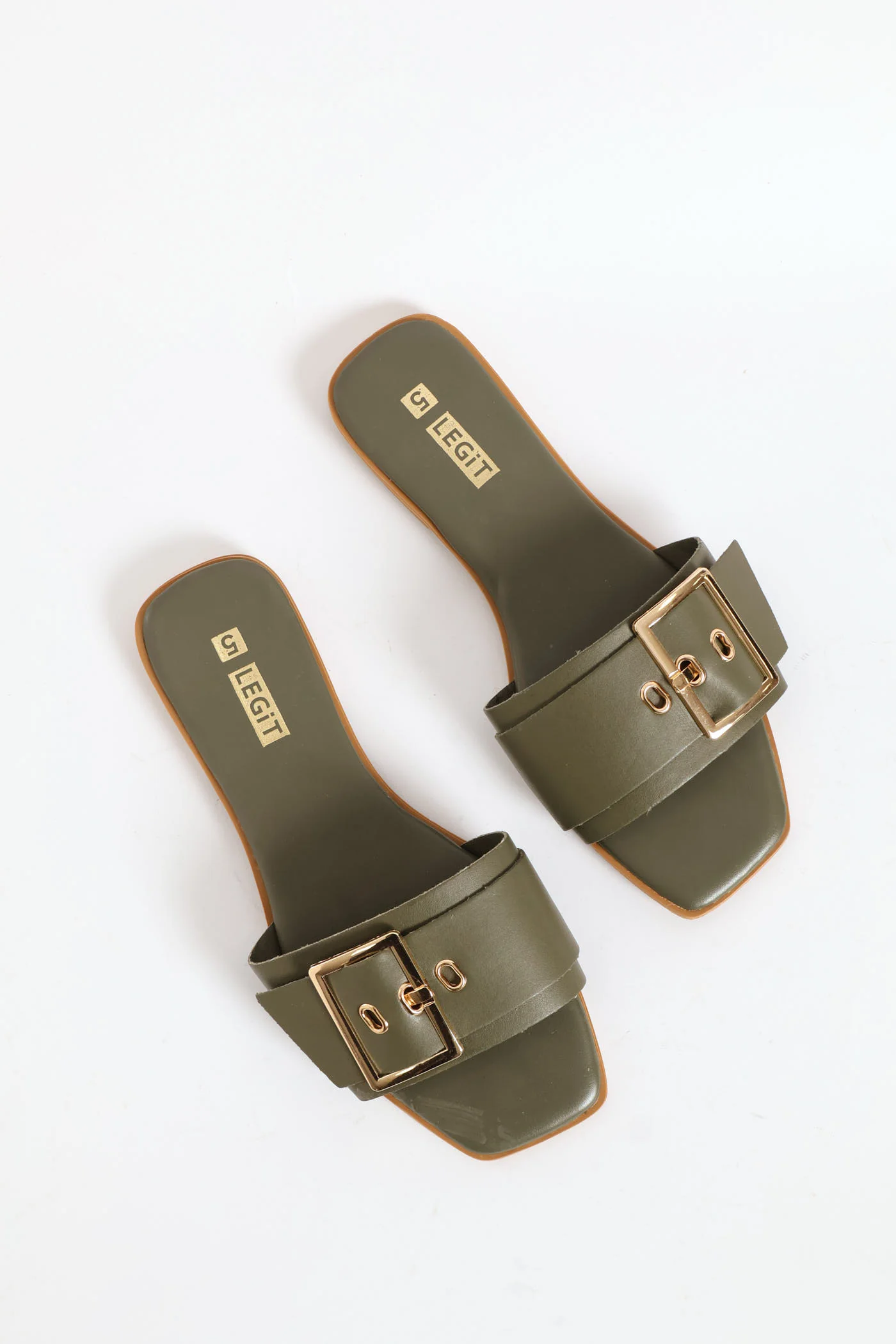 One Strap With Buckle Sandal - Fatigue