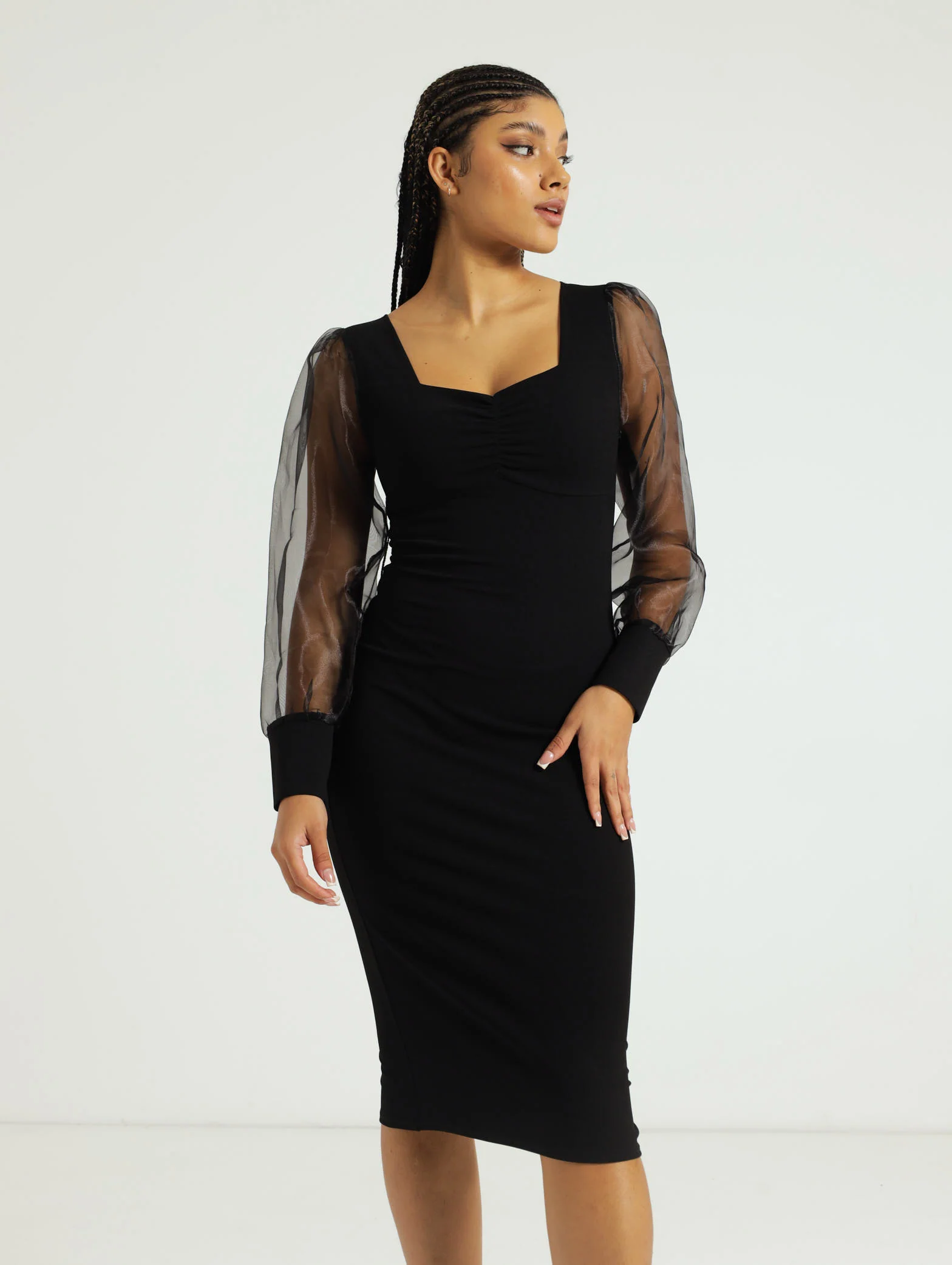 Organza Sleeve Bodycon Desss