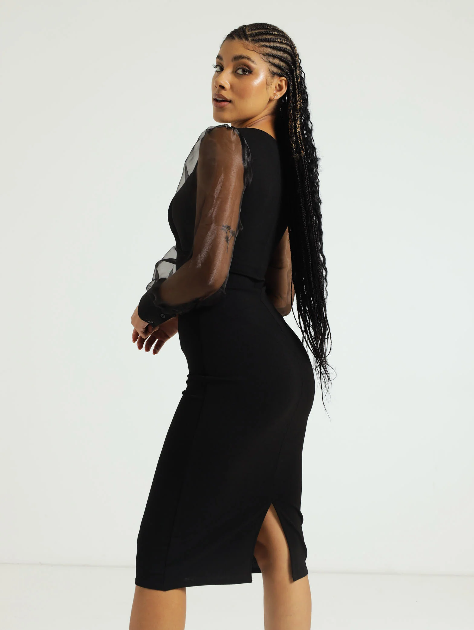 Organza Sleeve Bodycon Desss - Image 2