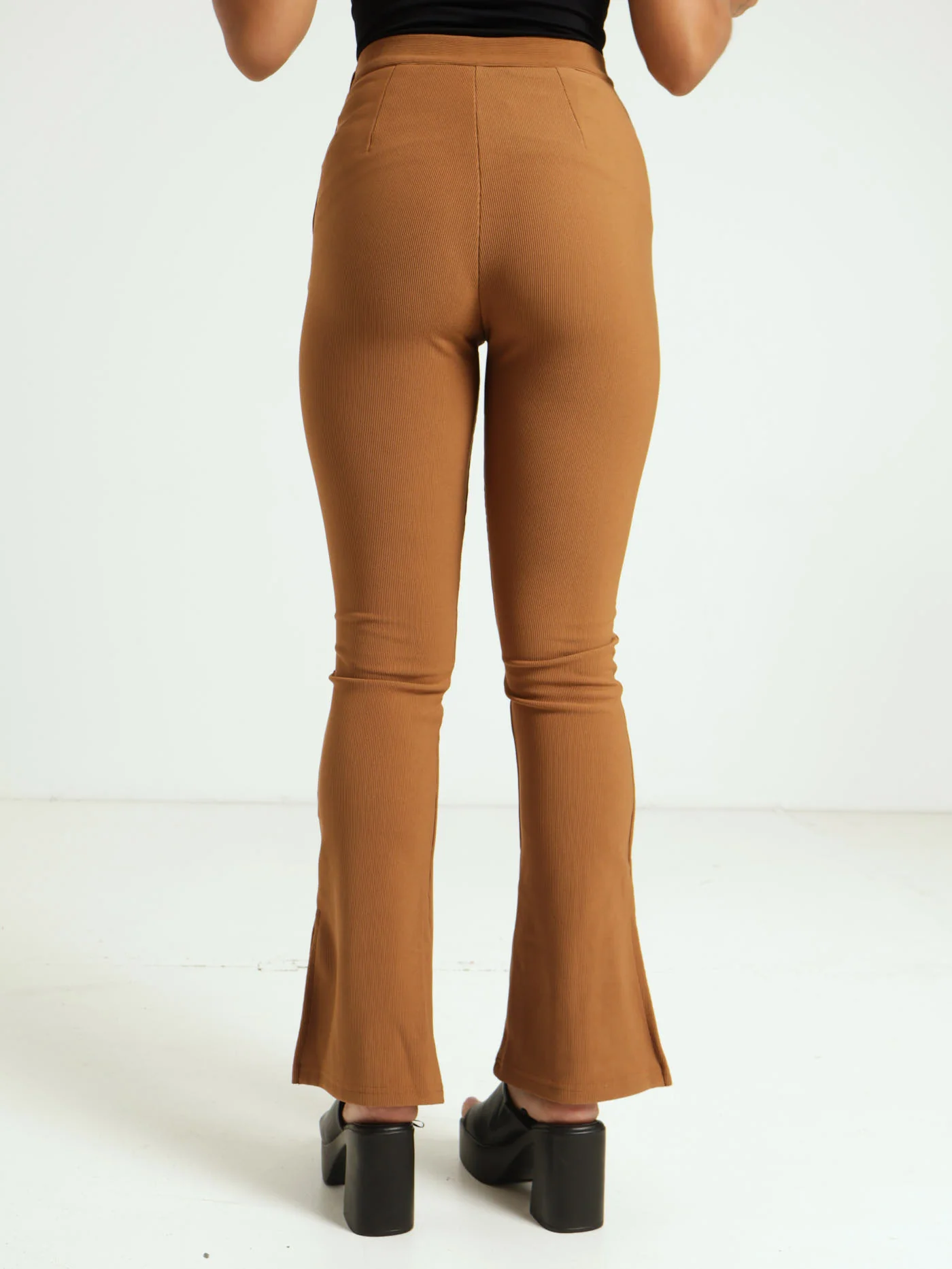 Ottoman Panel Flare Pants - Brown - Image 3