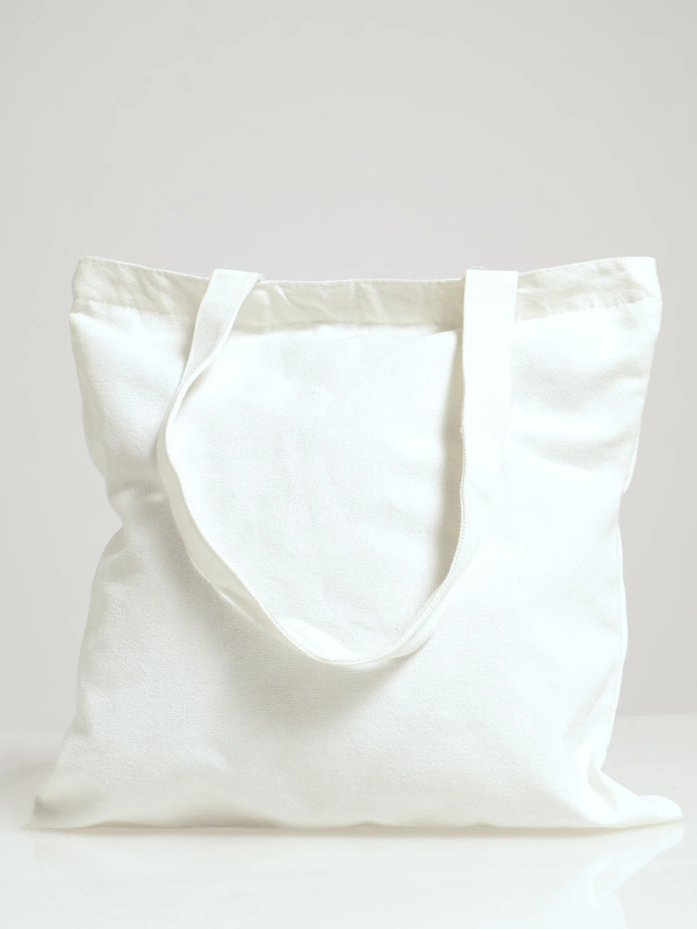 Outline Woman Canvas Shopper Bag - White - Image 3