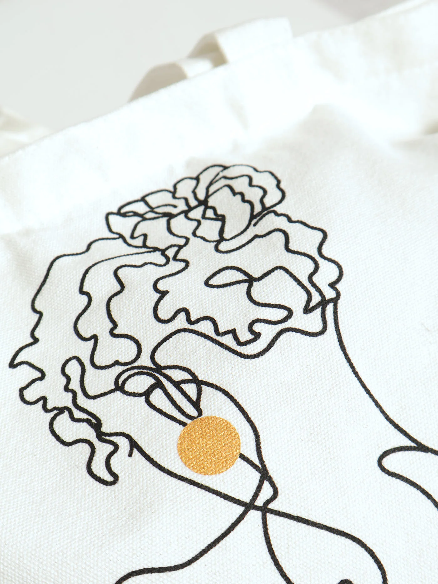 Outline Woman Canvas Shopper Bag - White - Image 4