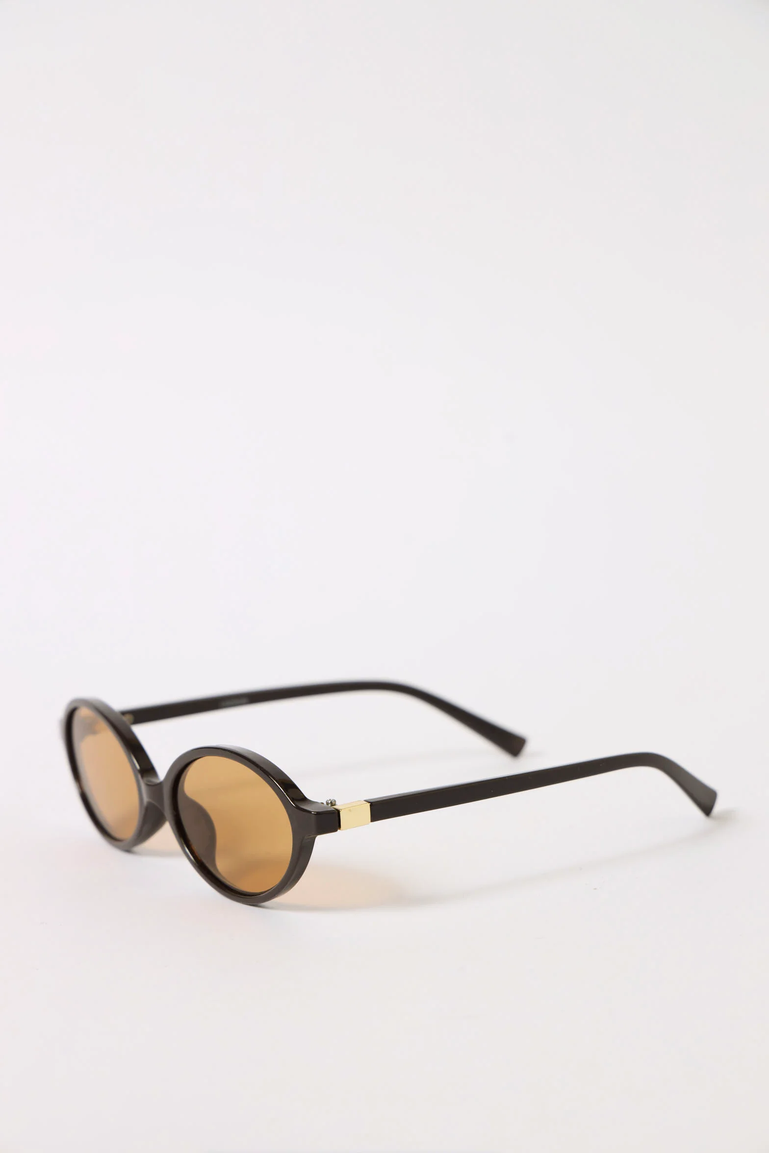 Oval Frame Sunglasses - Brown - Image 3