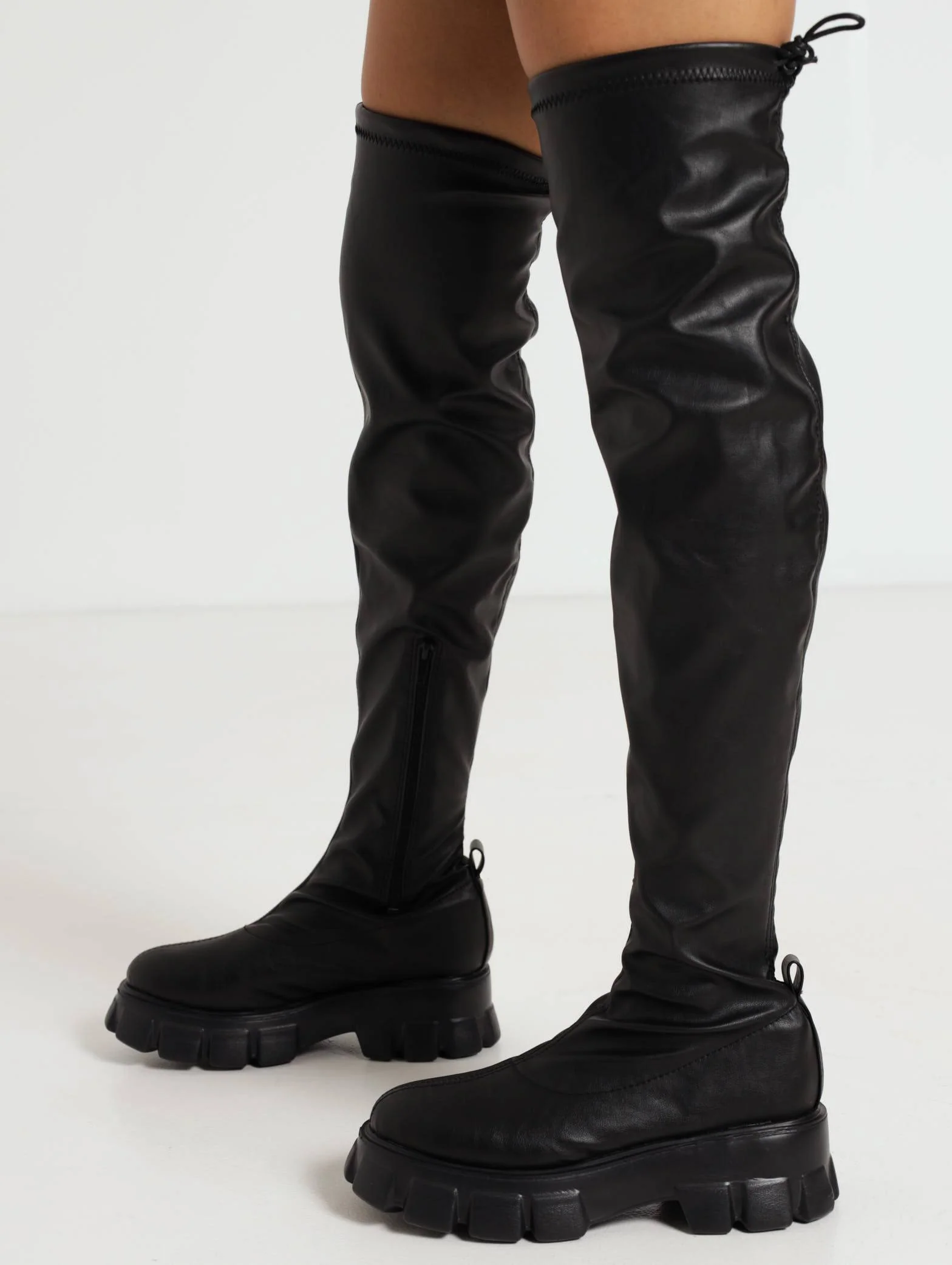 Over The Knee Strech Sock Chunky Boot