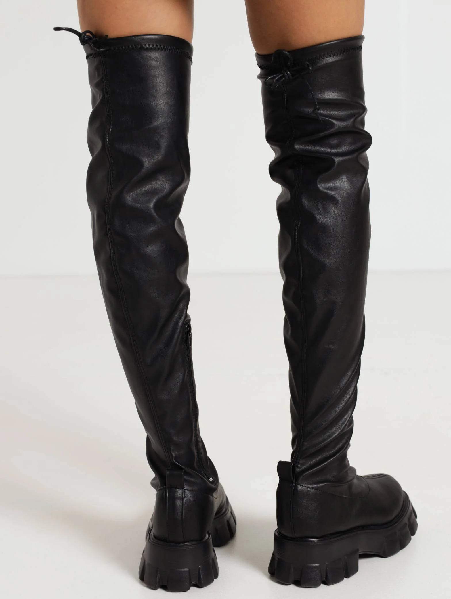 Over The Knee Strech Sock Chunky Boot - Image 3