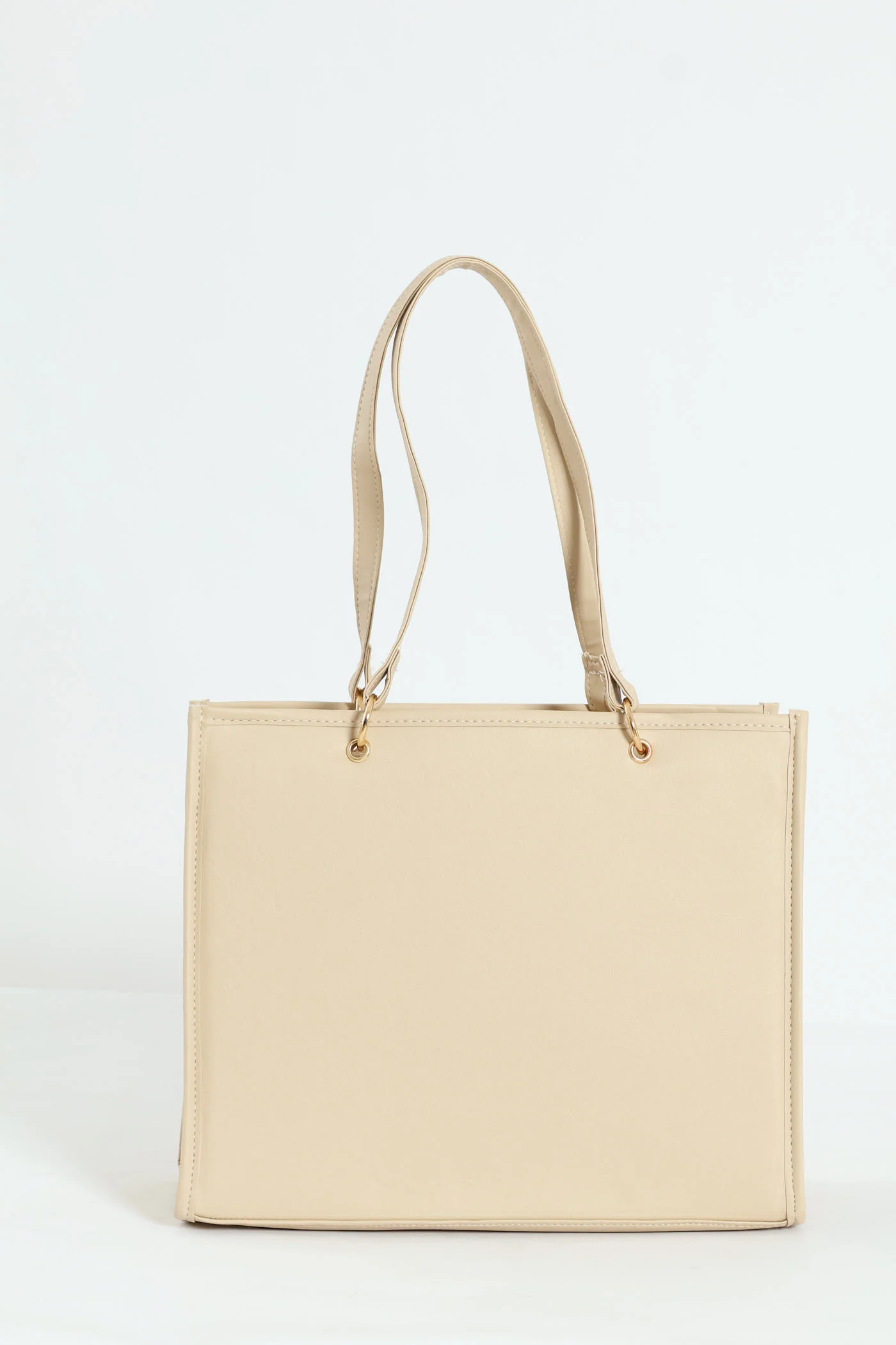 Oversized Everyday Tassel Branded Tote Bag - Neutral - Image 2