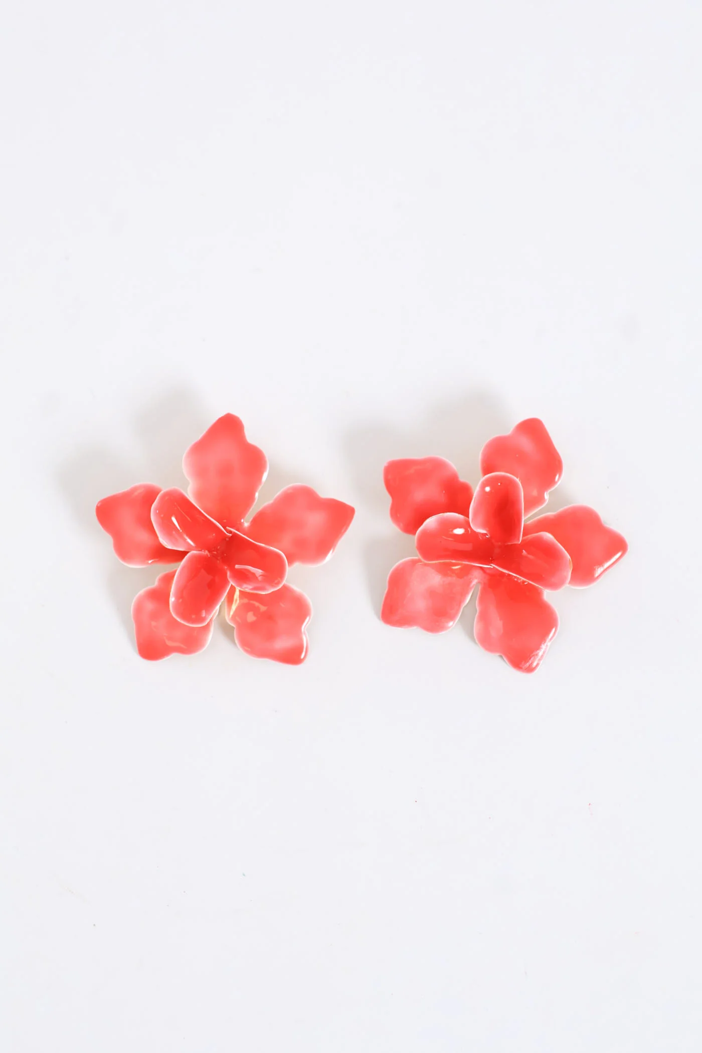 Oversized Flower Statement Earrings - Pink