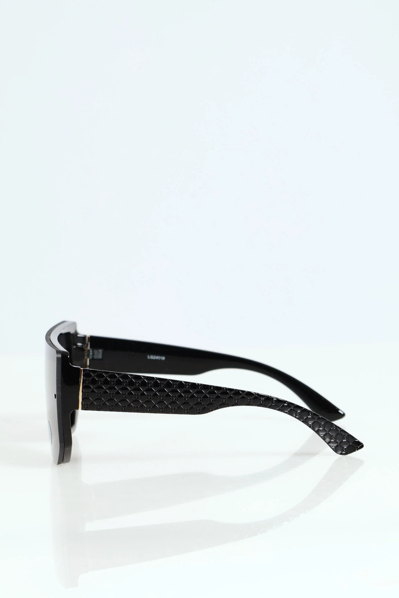 Oversized Monogram Temple Sunglasses - Black - Image 2