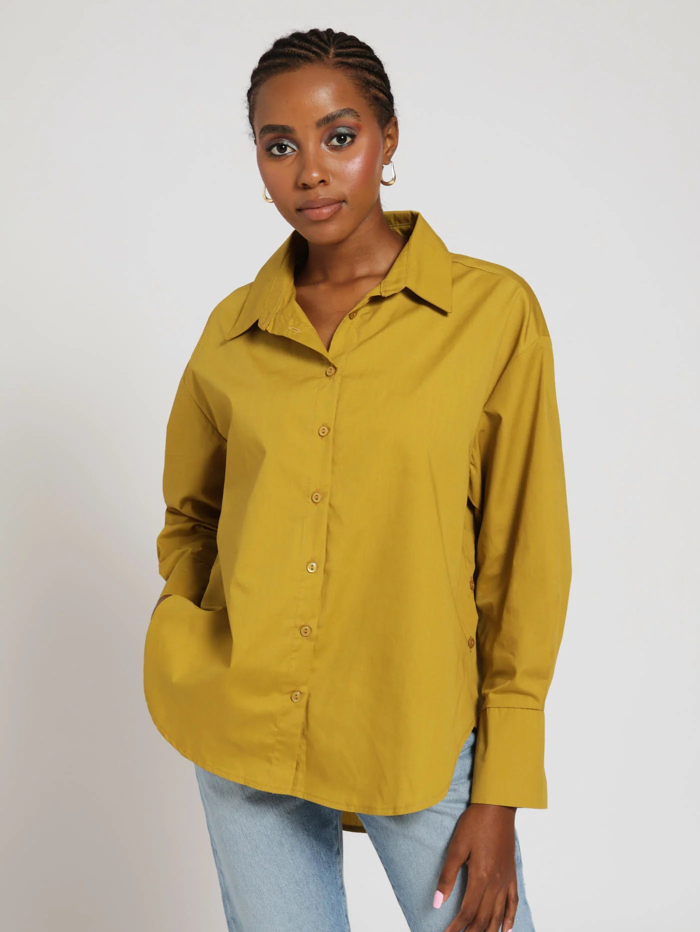 Oversized Poplin Top - Chartreuse