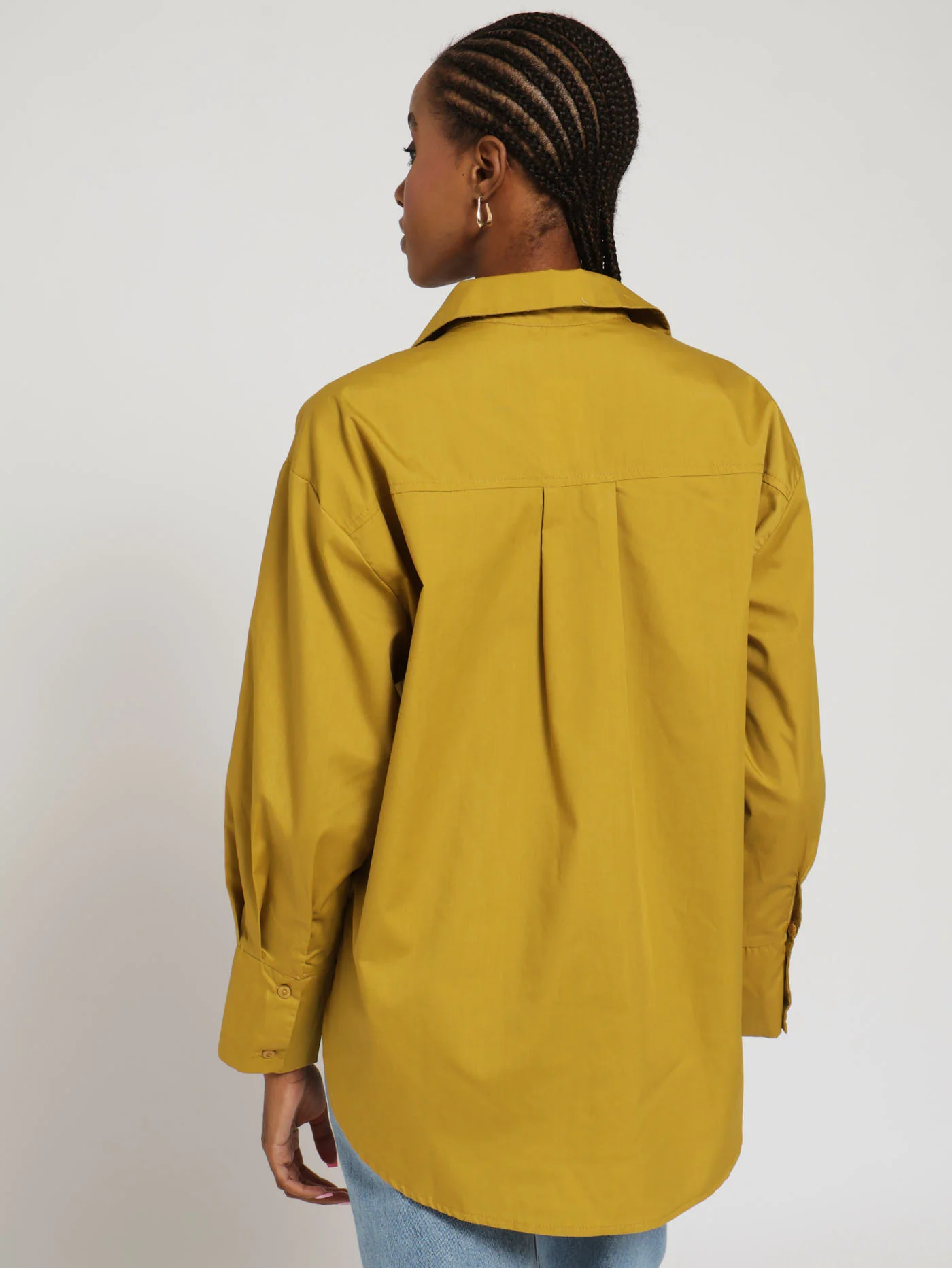 Oversized Poplin Top - Chartreuse - Image 3