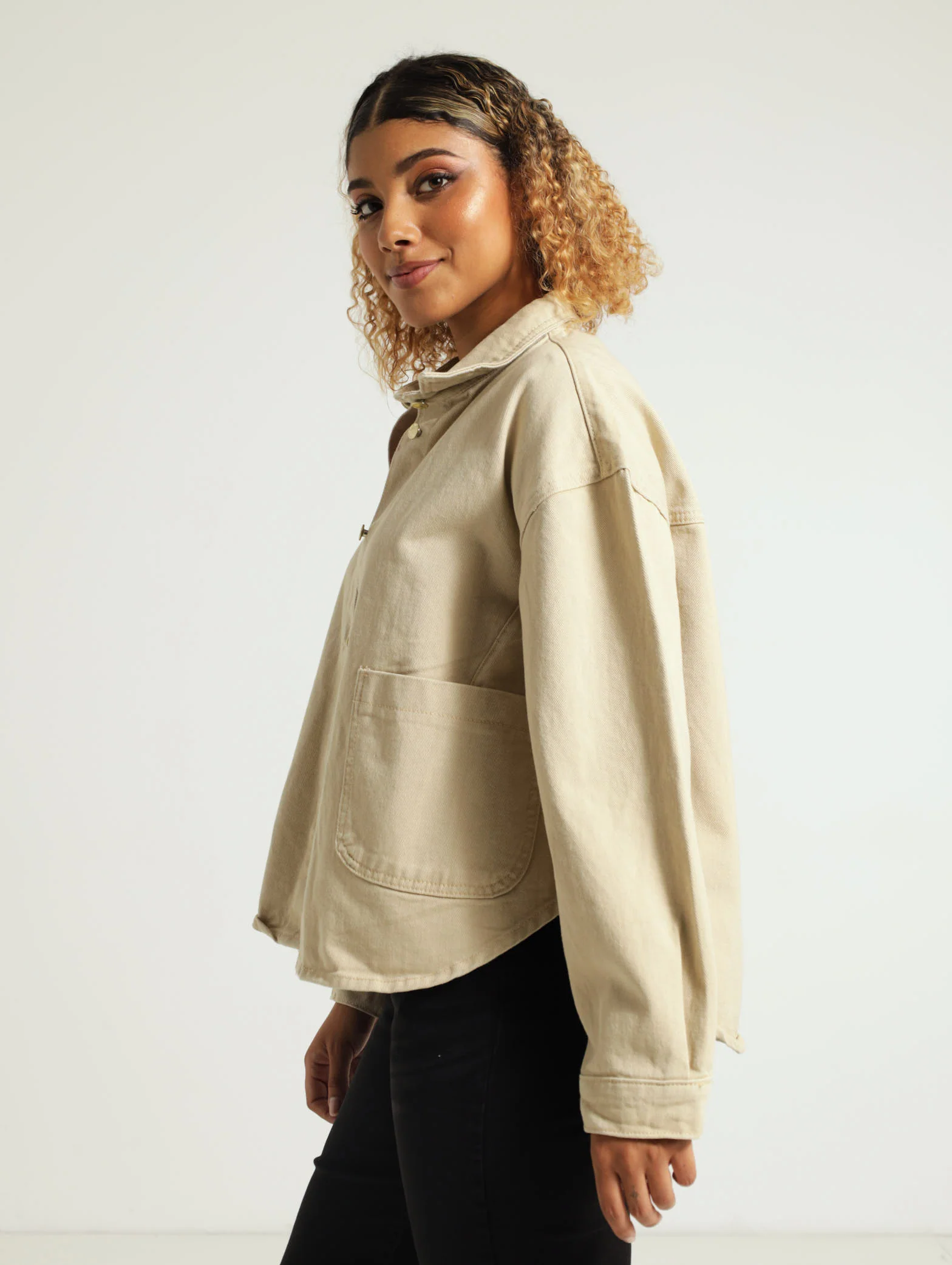 Oversized Twill Shacket - Image 2