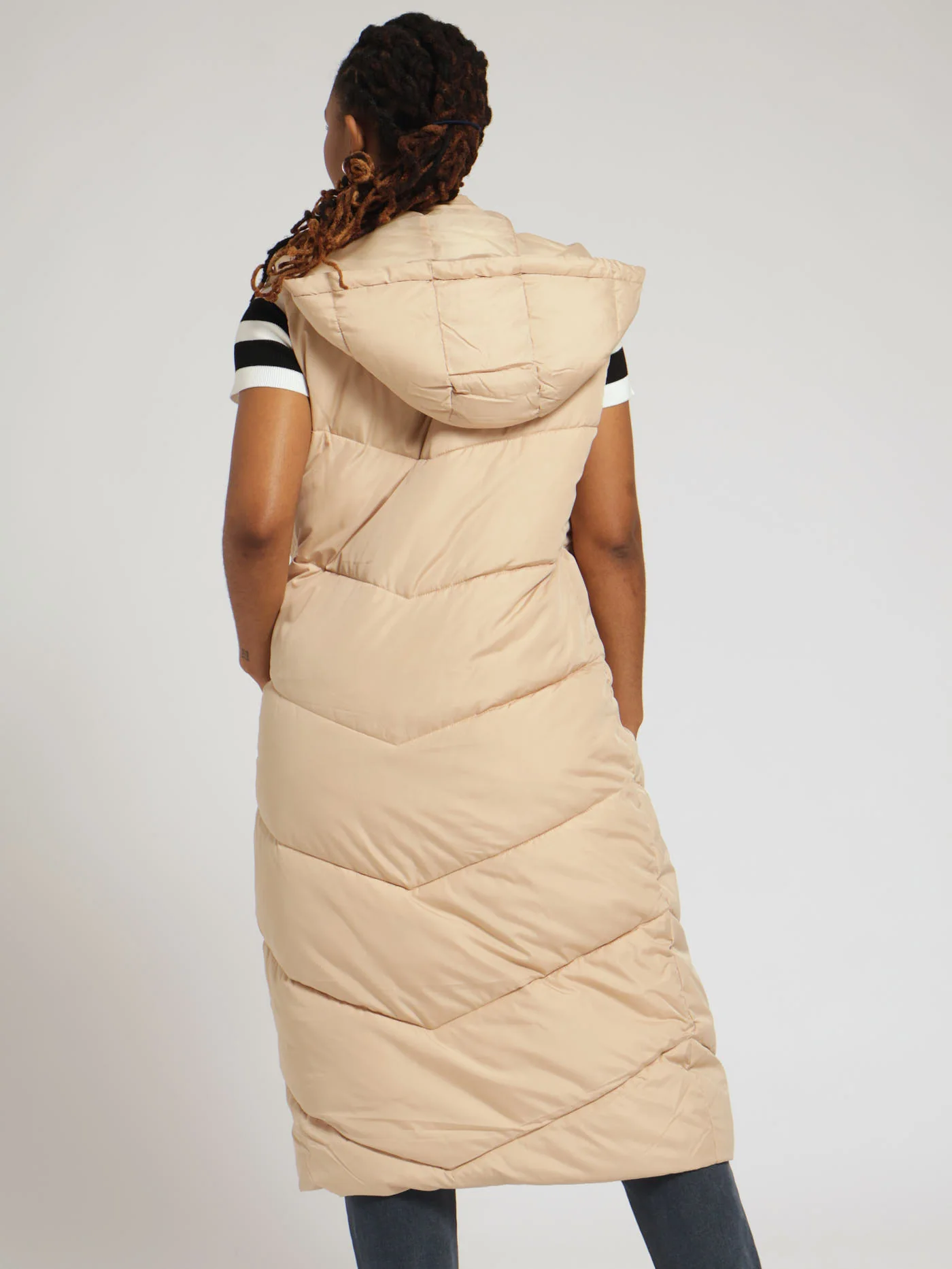 Padded Bomber Jacket - Tan - Image 3