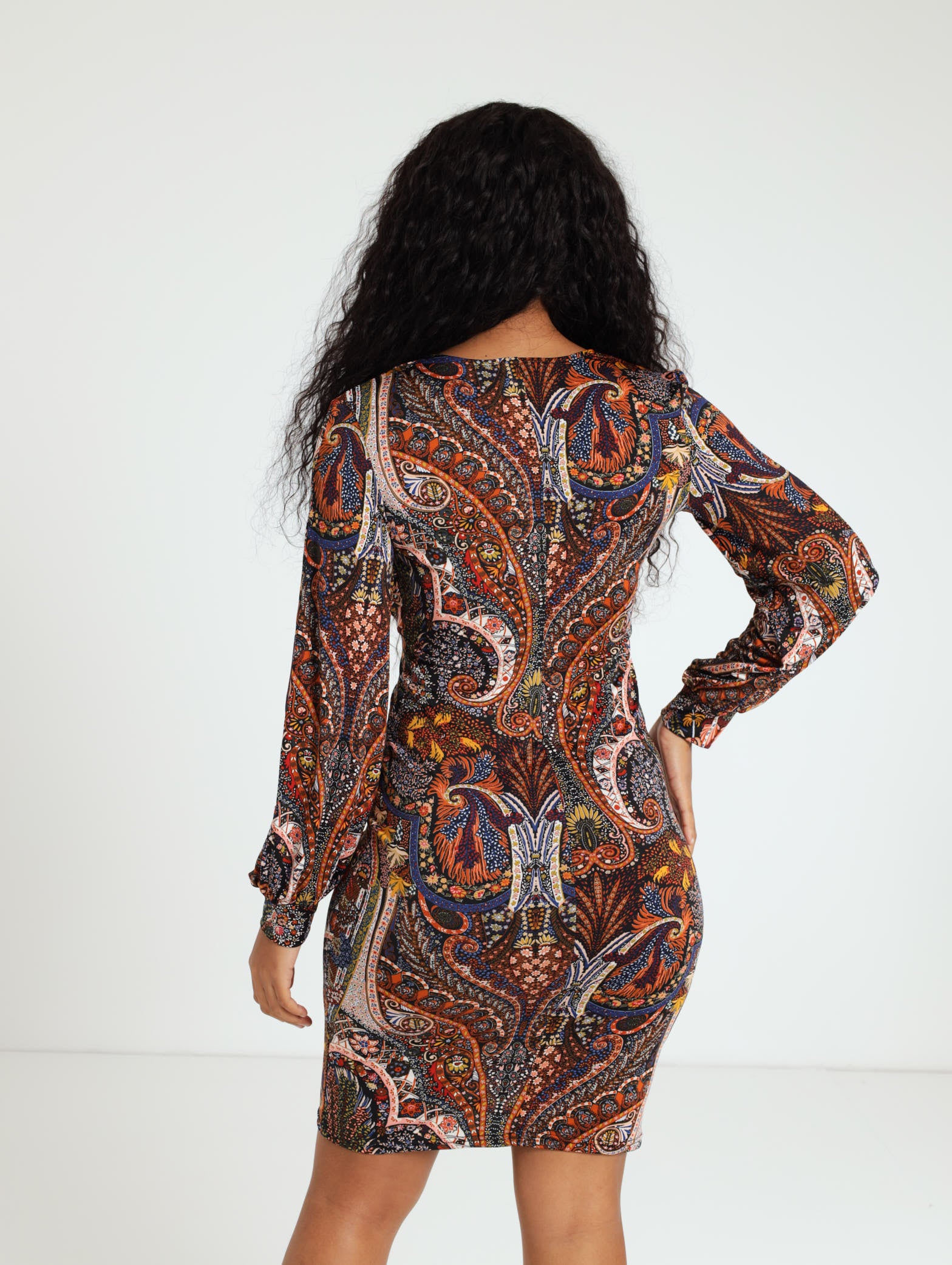 Paisley Arm Slit Cross Over Dress - Image 3