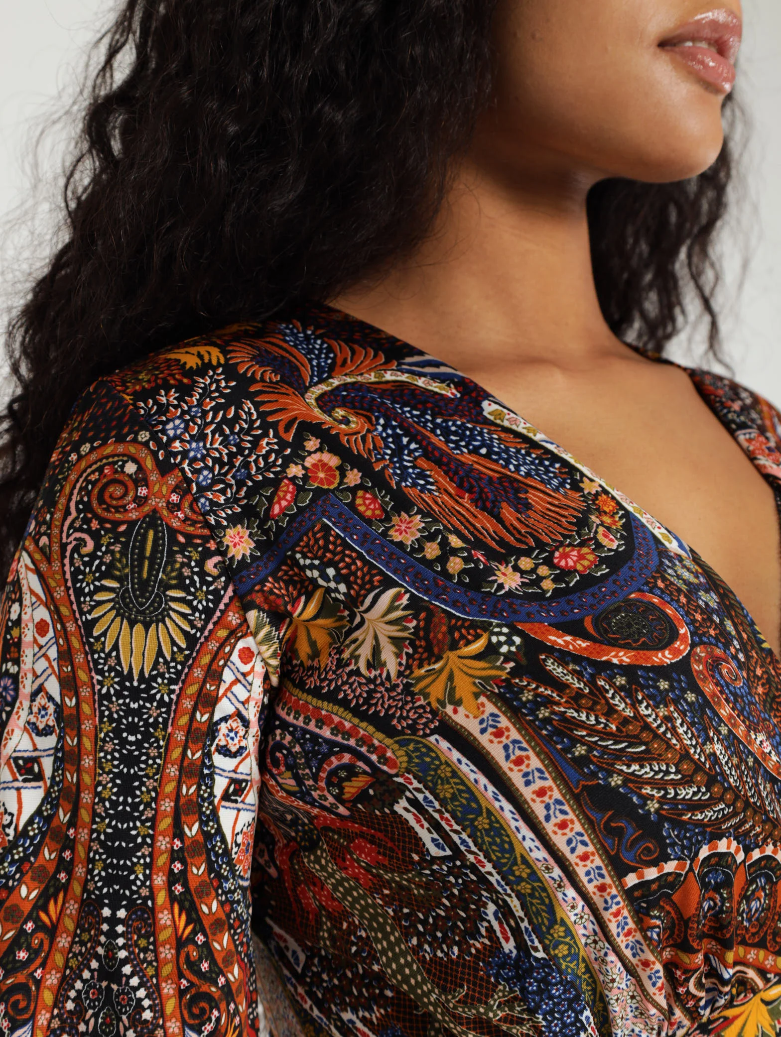 Paisley Arm Slit Cross Over Dress - Image 4